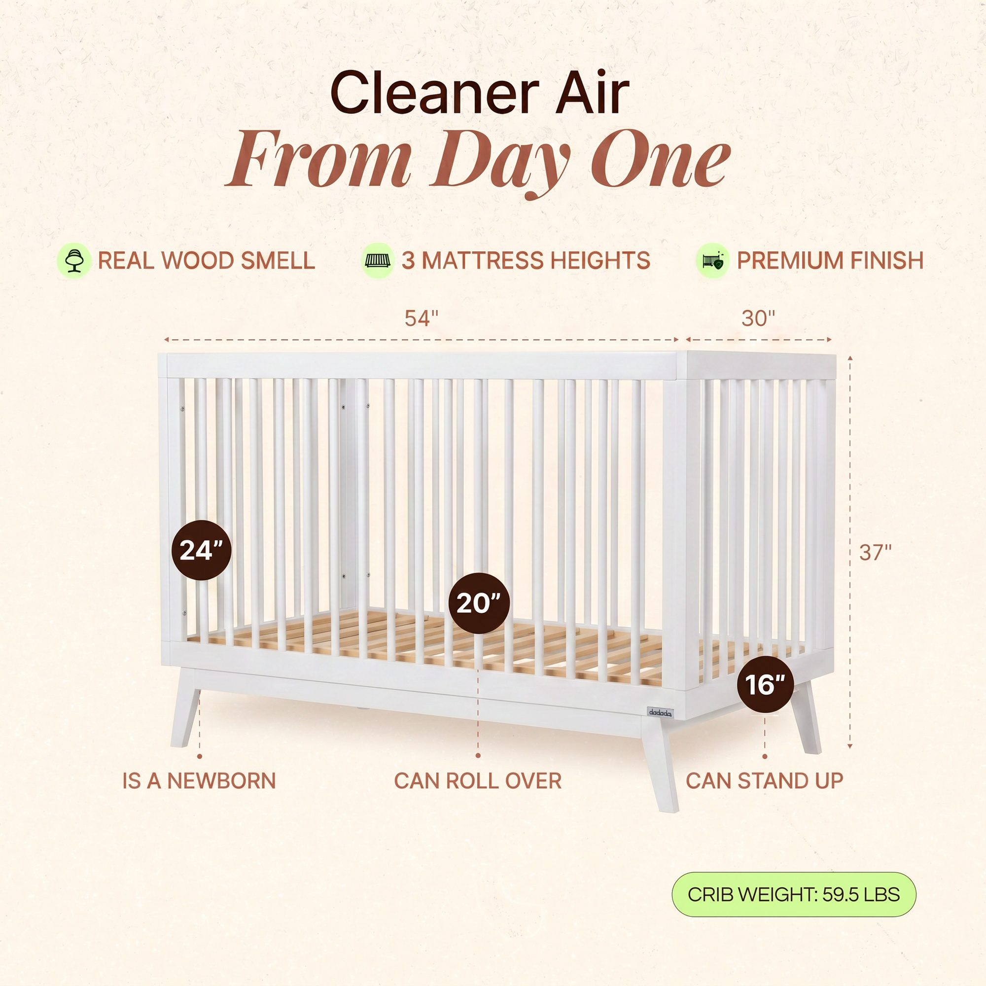 dadada Soho 3-in-1 Convertible Crib