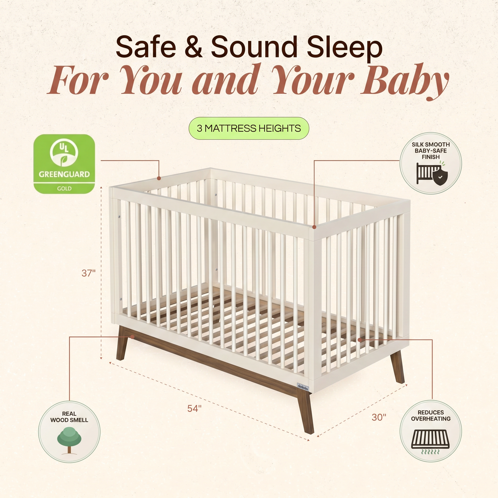 dadada Soho 3-in-1 Convertible Crib