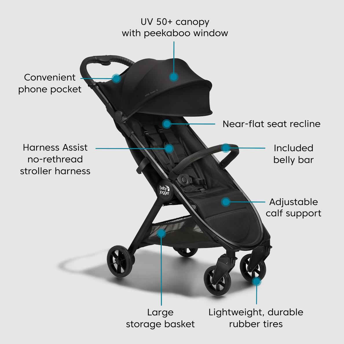 Baby Jogger City Tour2 Compact Travel Stroller | Open Box