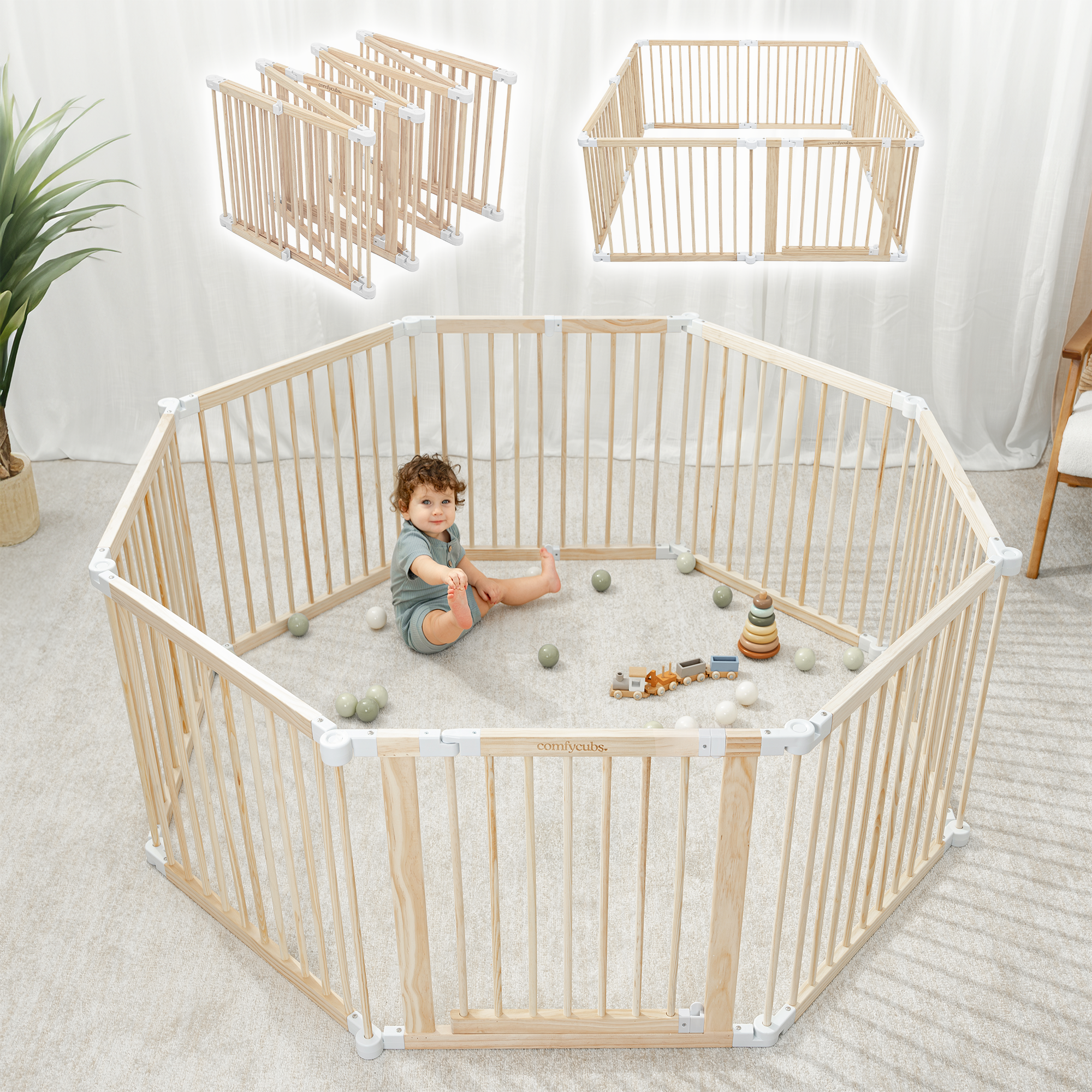 Comfy Cubs Playpen Gate for Toddler and Babies