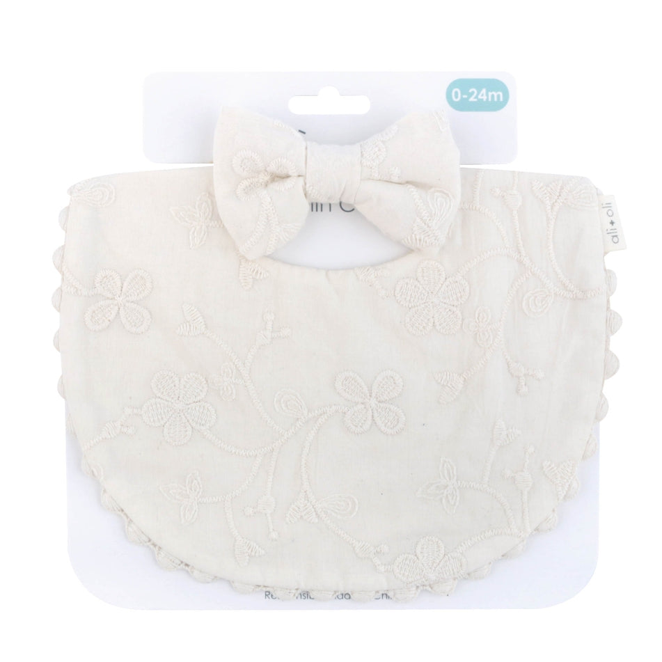 Ali+Oli Cotton Double Sided Baby Bib With Bow