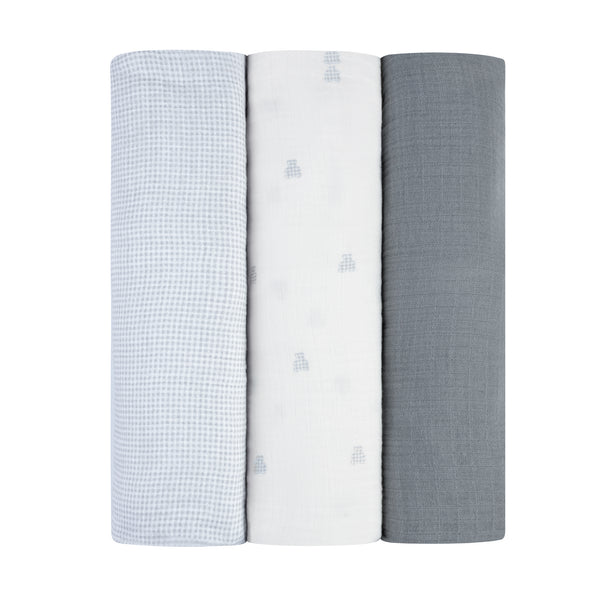 Ely's & Co. Cotton Muslin Swaddle Blanket - 3 Pack
