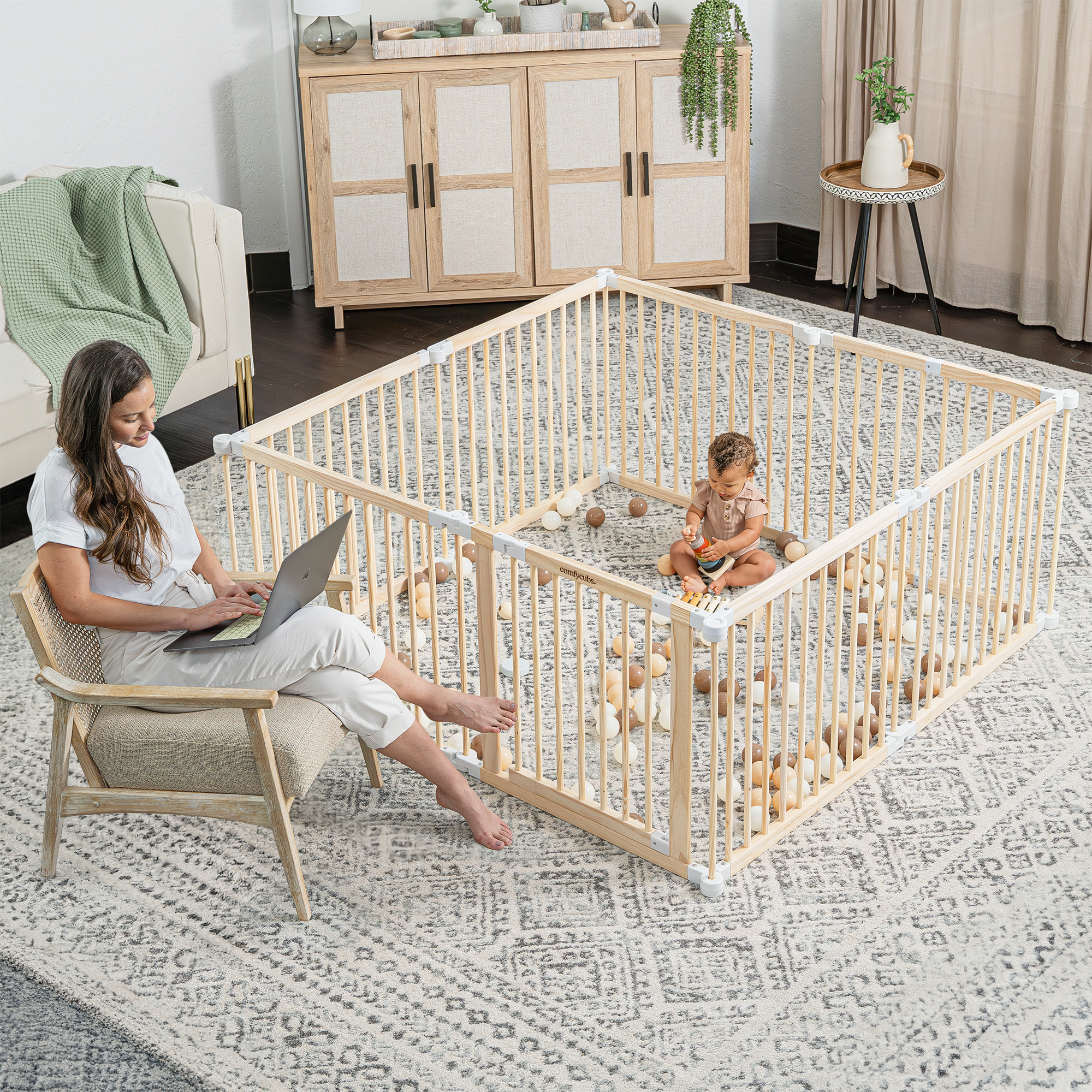 Comfy Cubs Playpen Gate for Toddler and Babies
