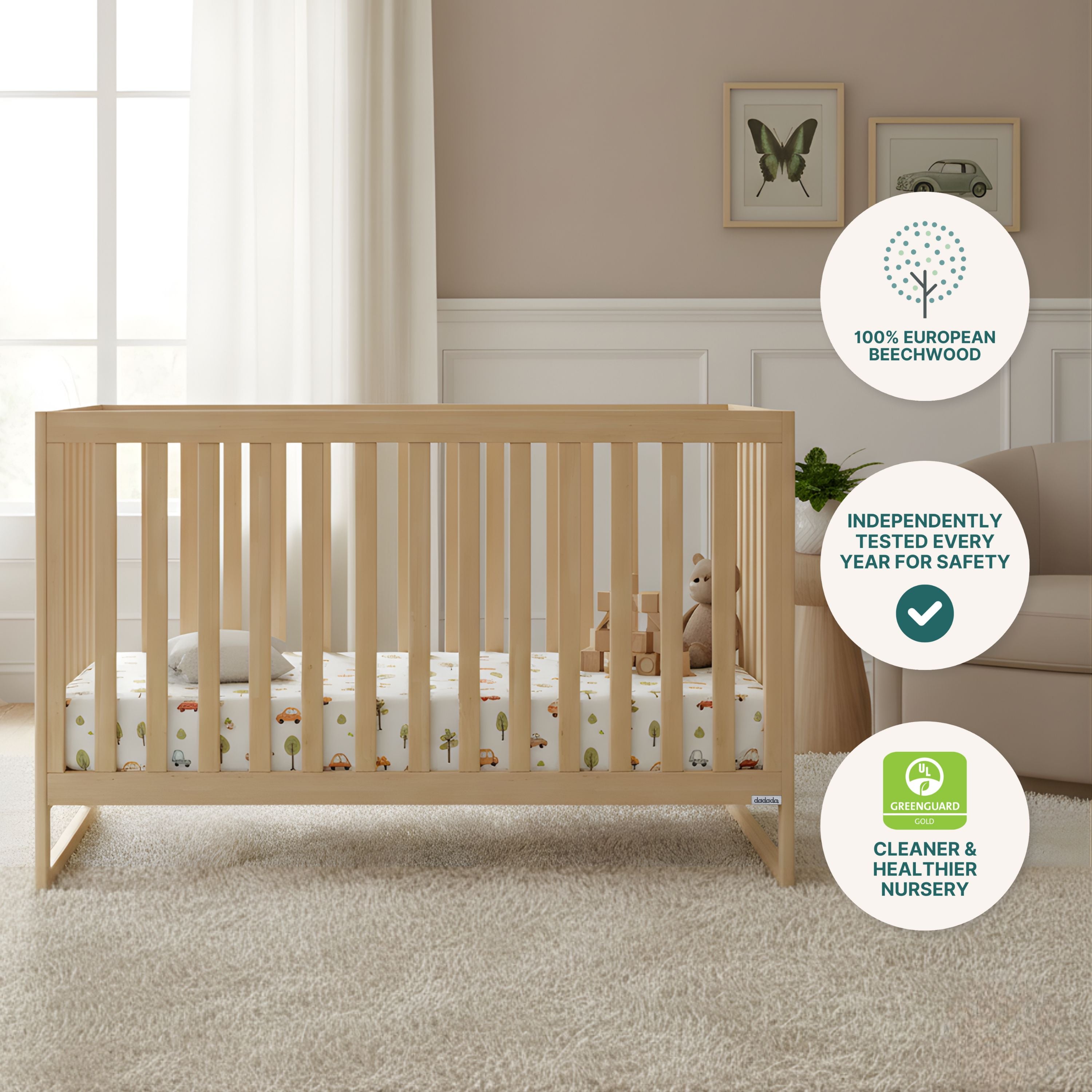 dadada Austin 3-in-1 Convertible Crib