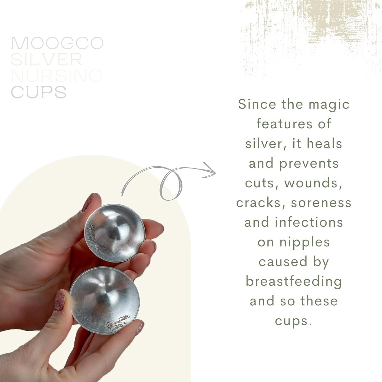MOOGCO 999k Silver Trilaminate Nursing Cups Nipple Shields