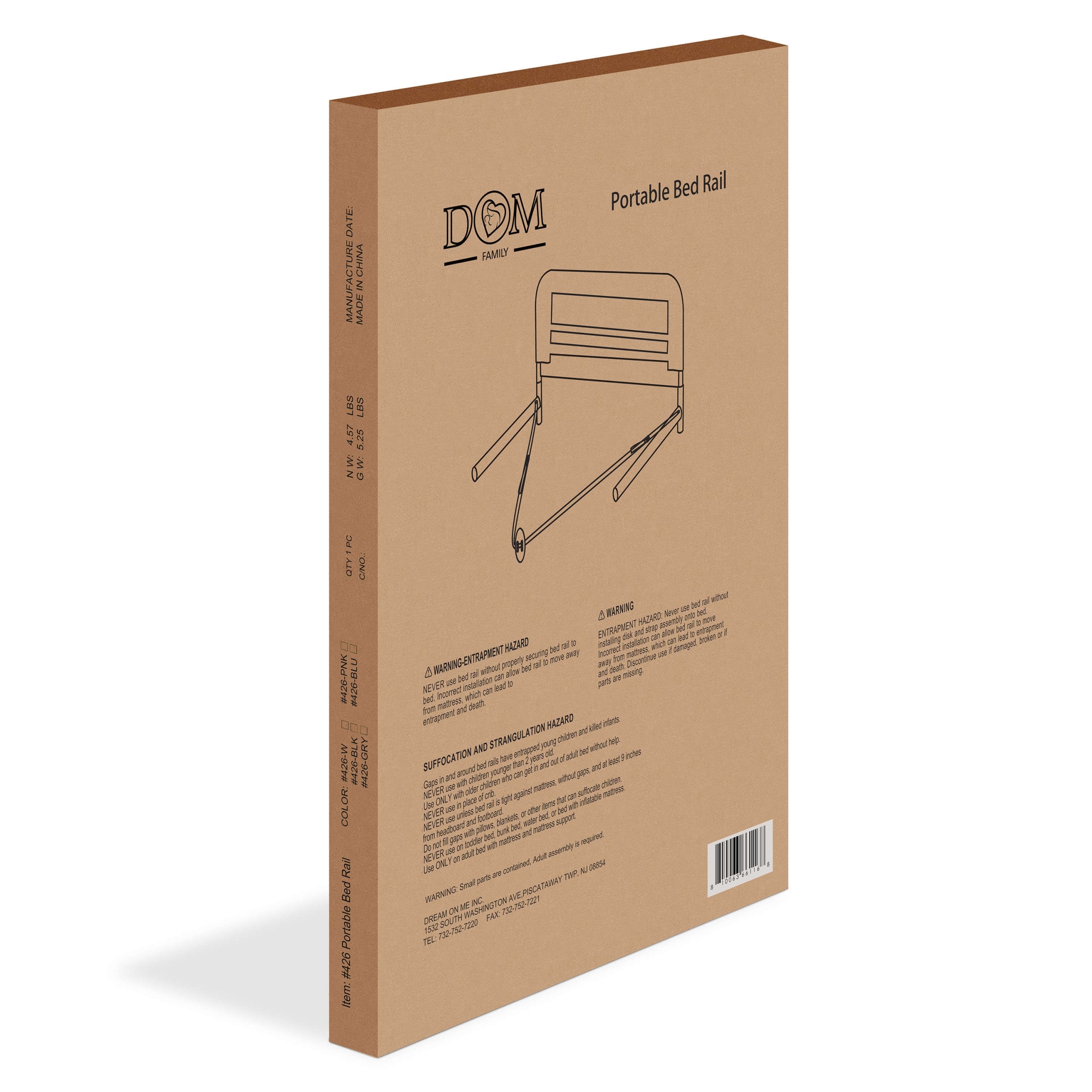 Dream On Me Lilibet Mesh Safety Bed Rail Single Pack