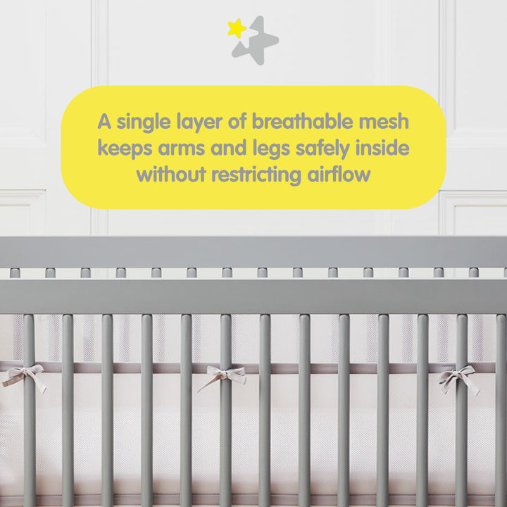 BreathableBaby Mesh Liner for Full-Size Cribs (Covers 2 Sides)