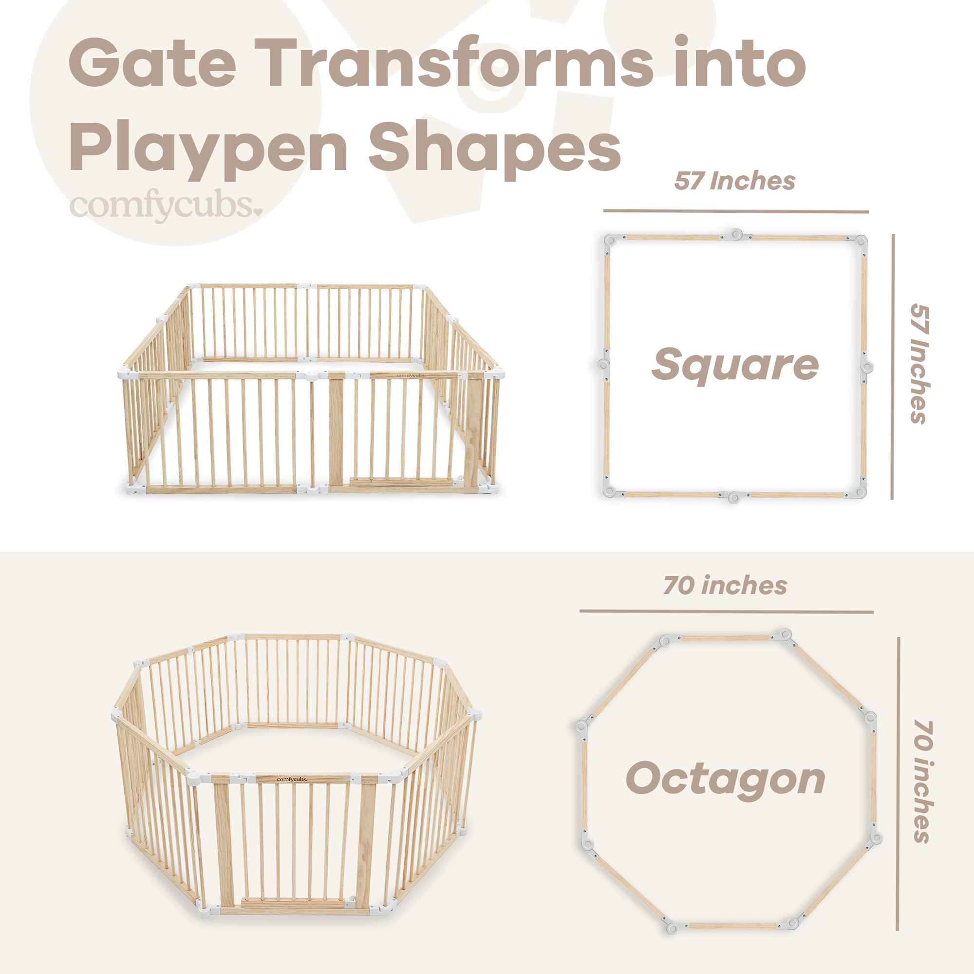 Comfy Cubs Playpen Gate for Toddler and Babies
