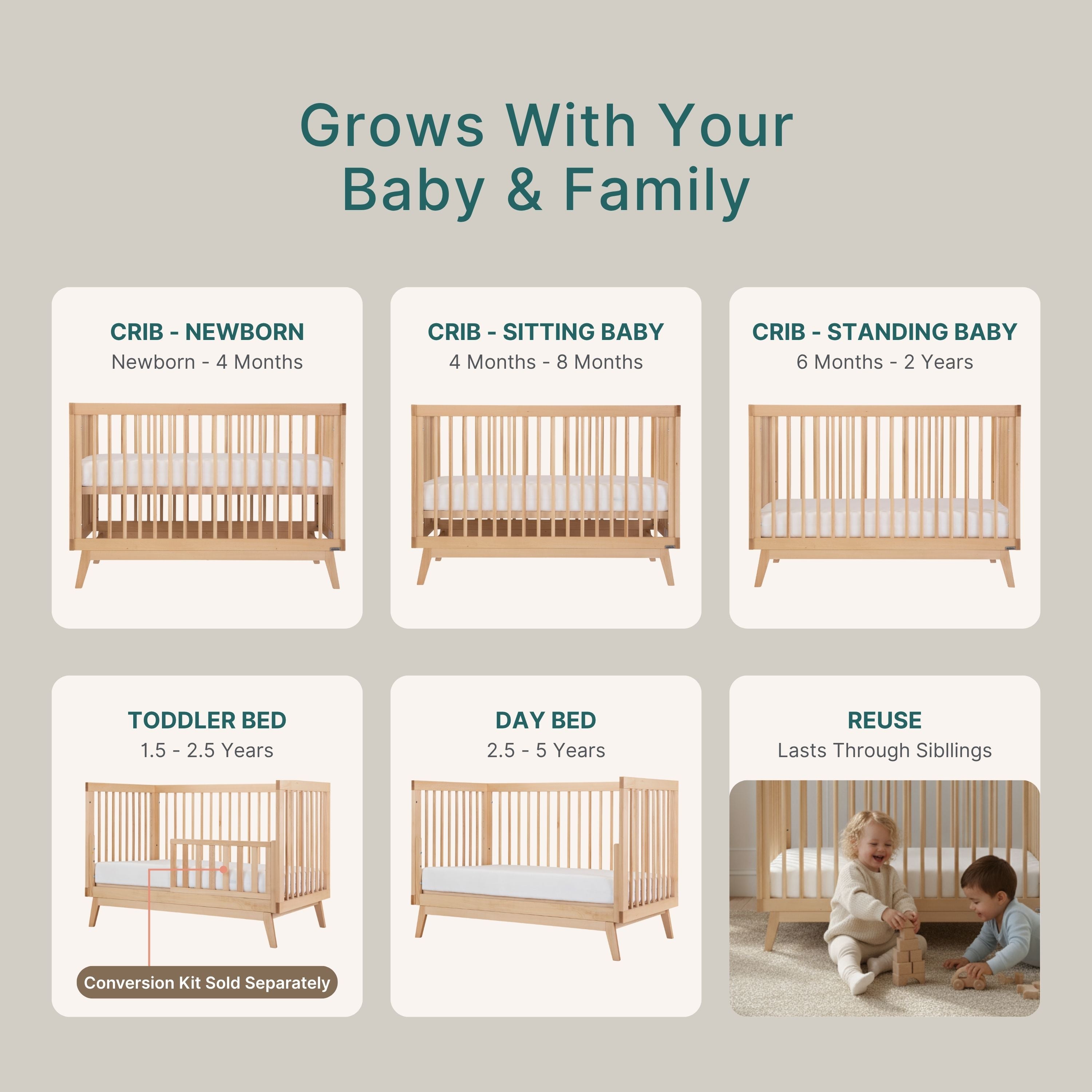 dadada Soho 3-in-1 Convertible Crib