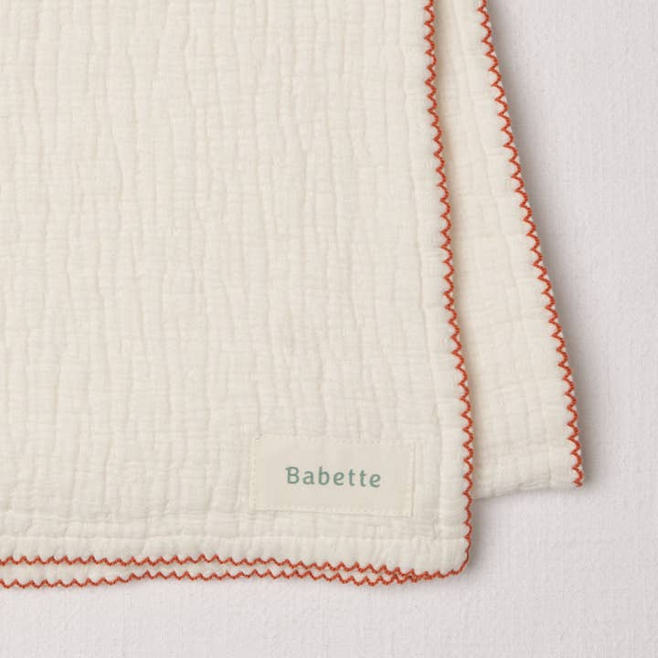 Babette Scalloped Trim Stroller Blanket