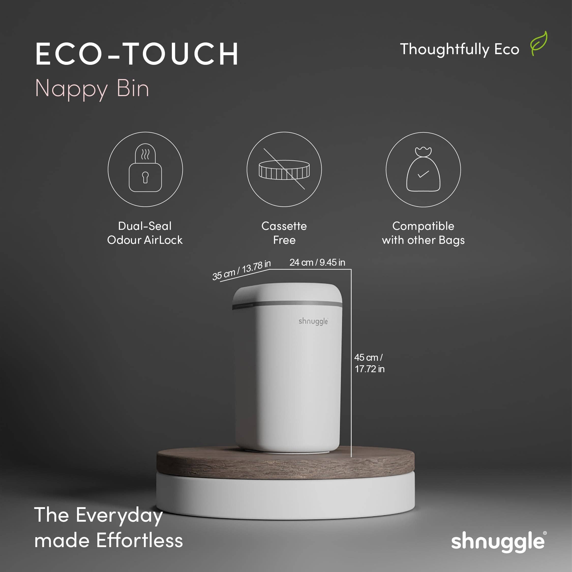 Shnuggle Eco-Touch Diaper Pail + 30 Better Bag Liners