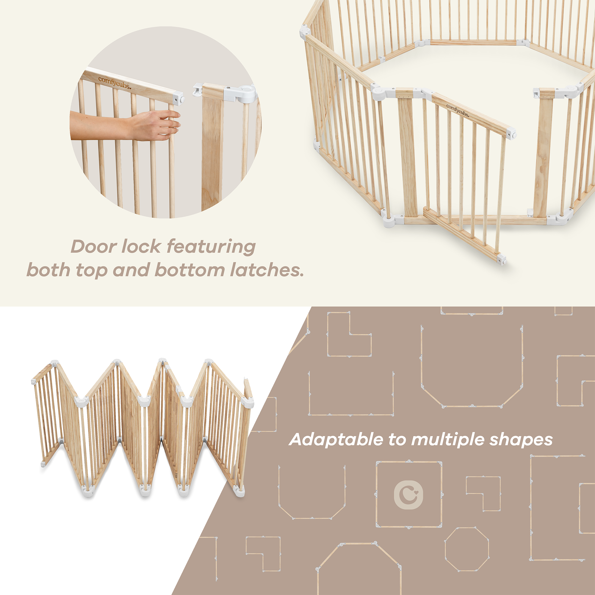 Comfy Cubs Playpen Gate for Toddler and Babies