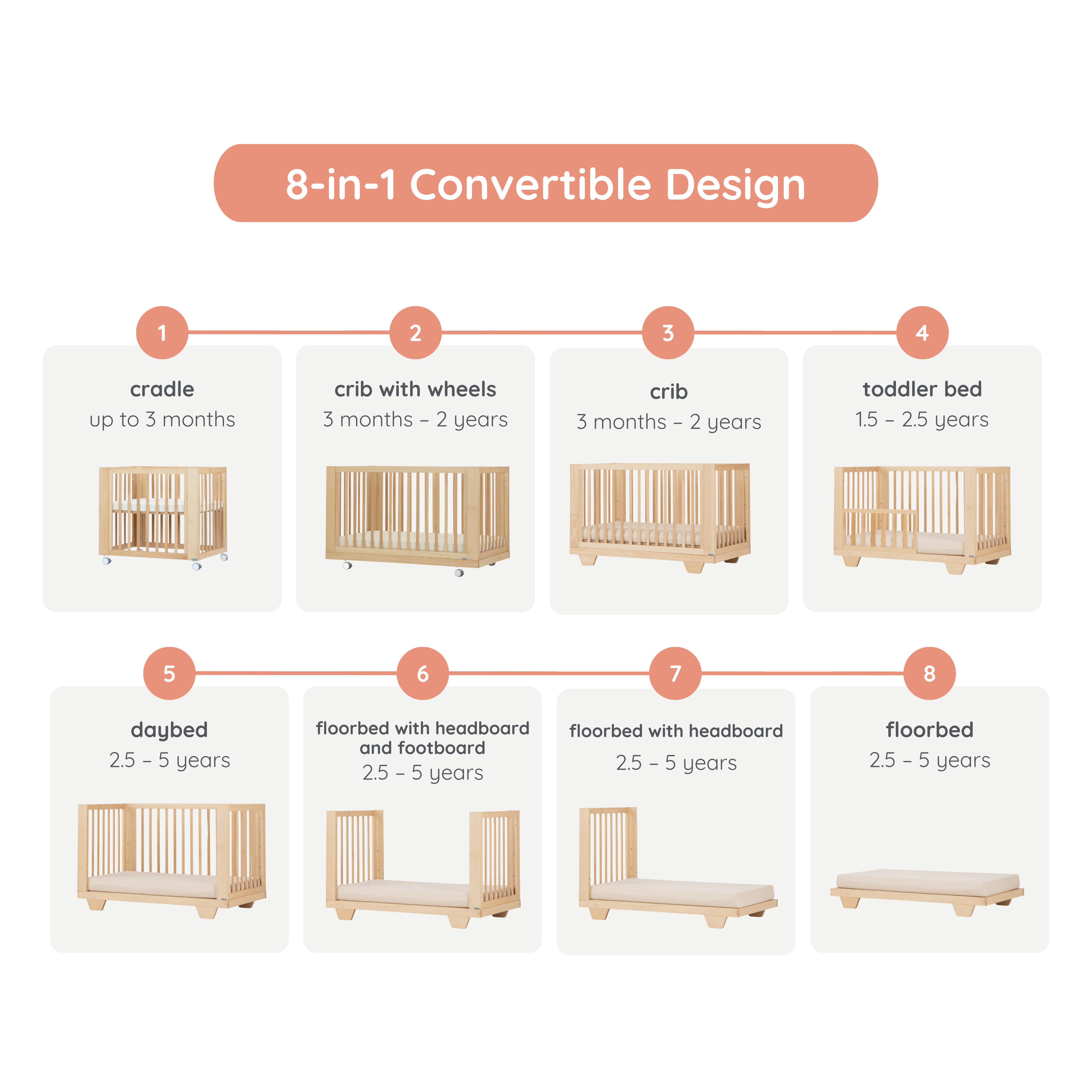 dadada Spirit 7-in-1 Convertible Crib