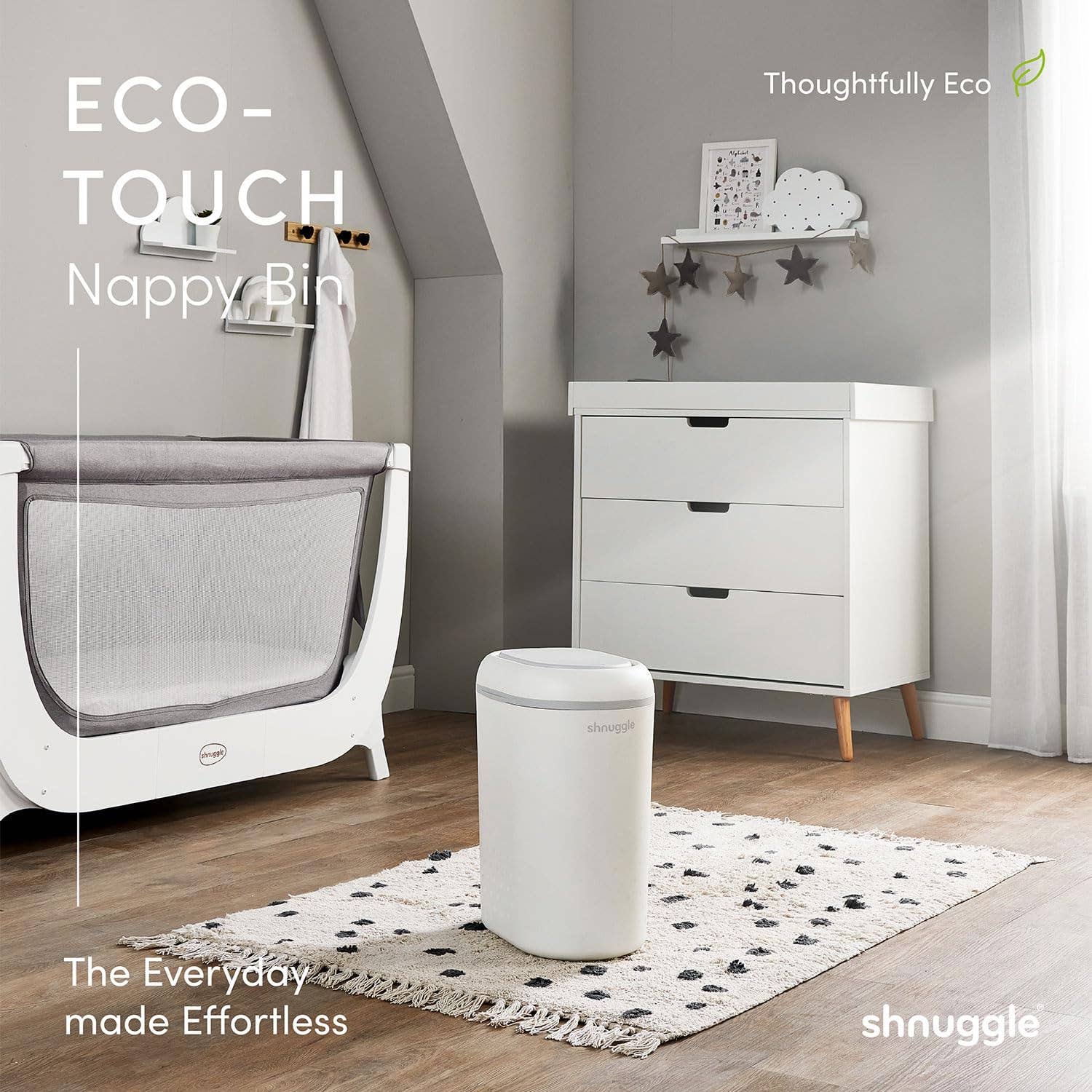 Shnuggle Eco-Touch Diaper Pail + 30 Better Bag Liners