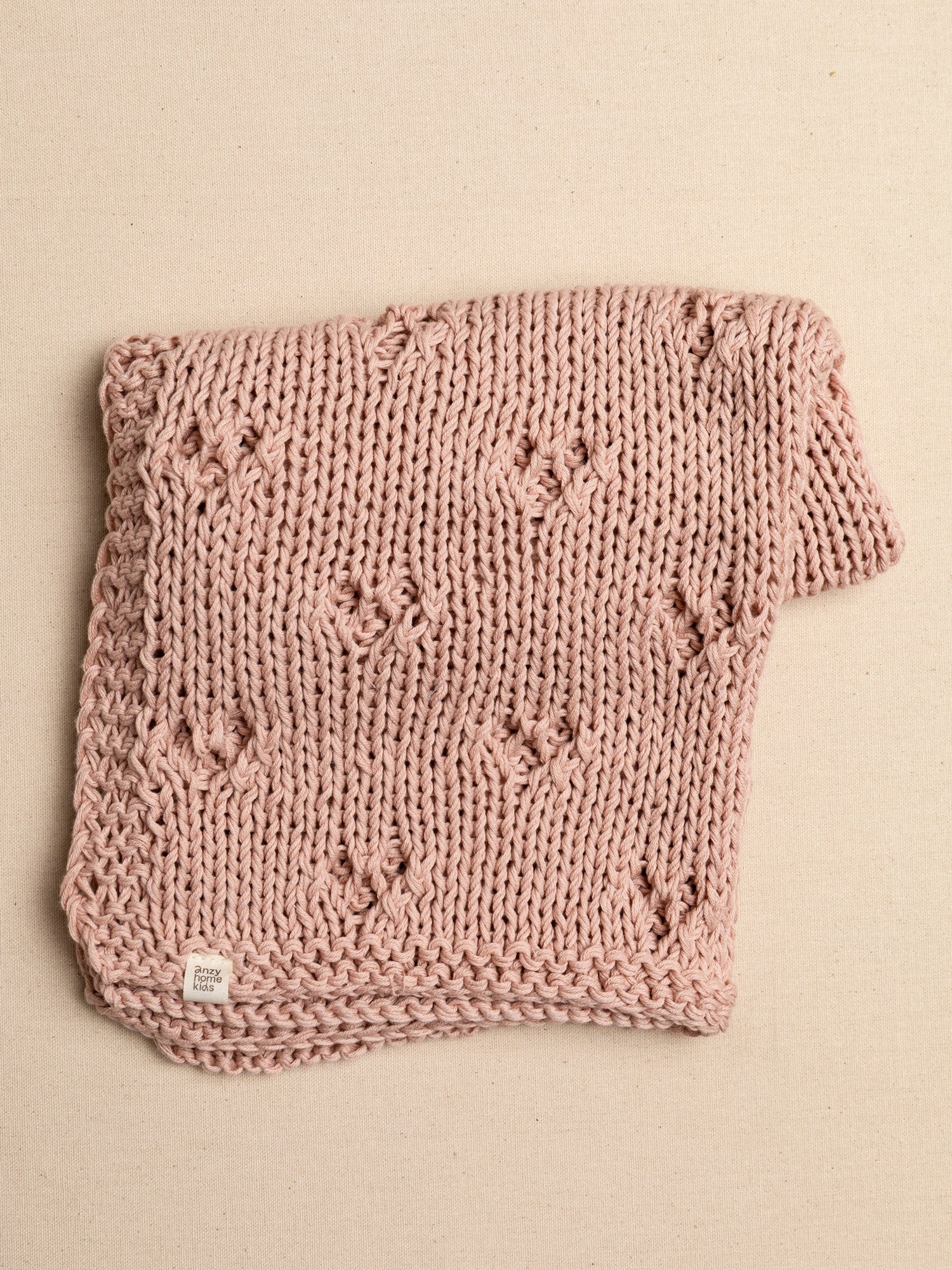 Anzy Home Baby Blanket Hand-Knitted Pointelle