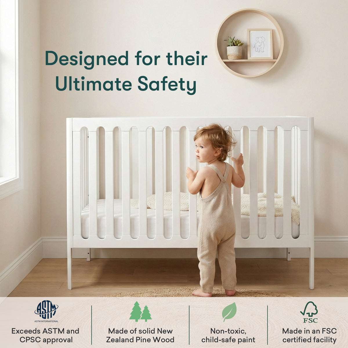 HushCrib Lulla & Lulli 3-in-1 Convertible Crib