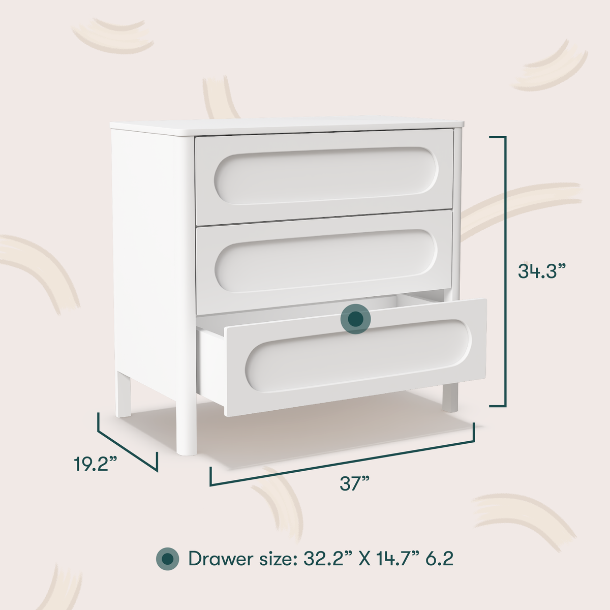 HushCrib Lulla & Lulli 3 Drawer Dresser