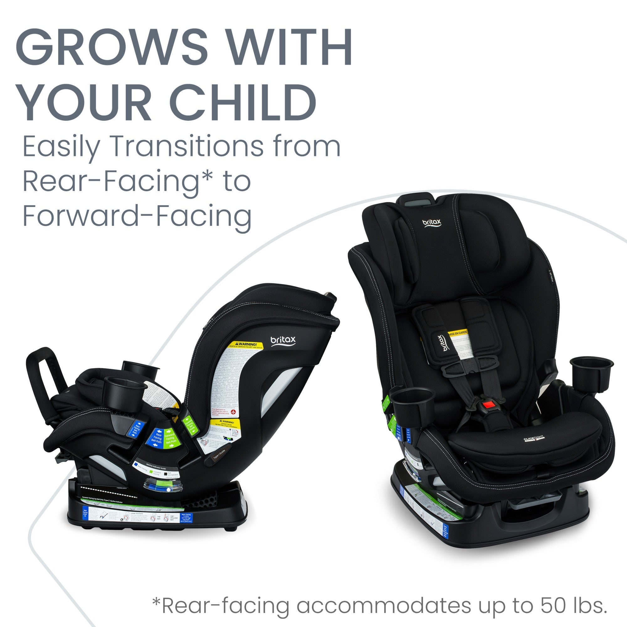 Britax Poplar S Convertible 2-in-1 Car Seat with ClickTight