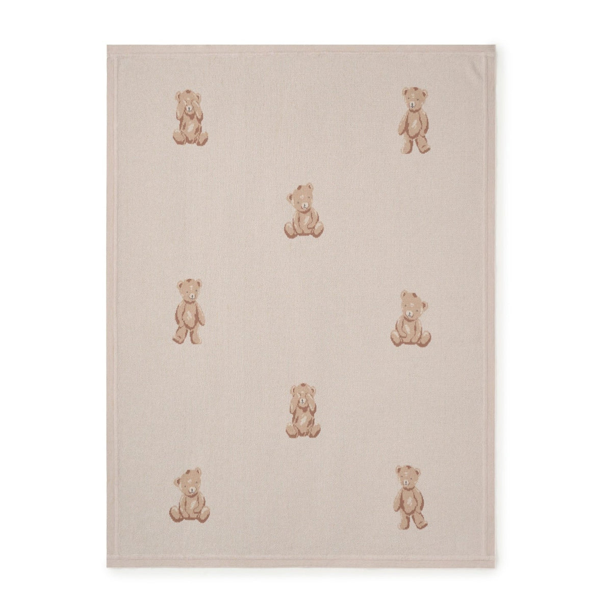 Elegant Baby Teddy Bear Knit Blanket
