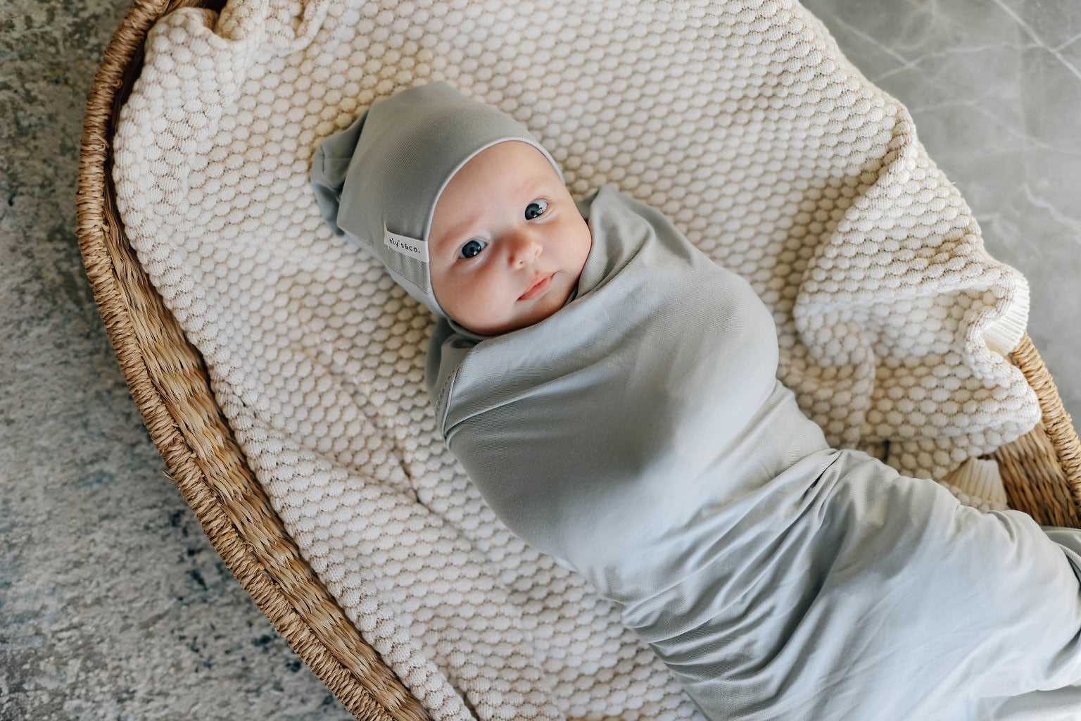 Ely's & Co. Modal Swaddle Blanket and Beanie Hat Gift Set