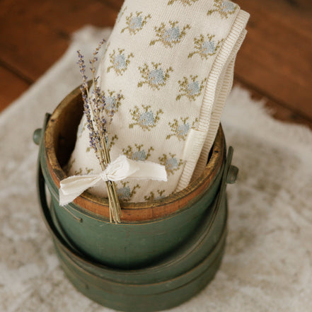 Peluche Floral Intarsia Knit Blanket