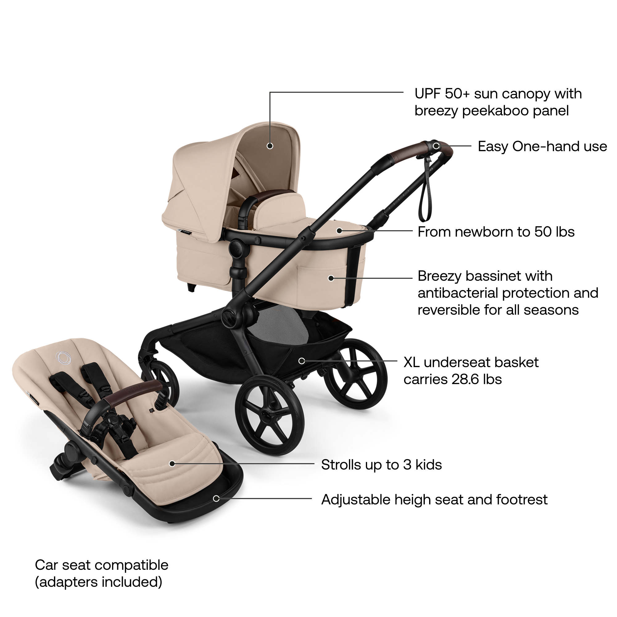 Bugaboo Kangaroo Complete Single-To-Double Stroller