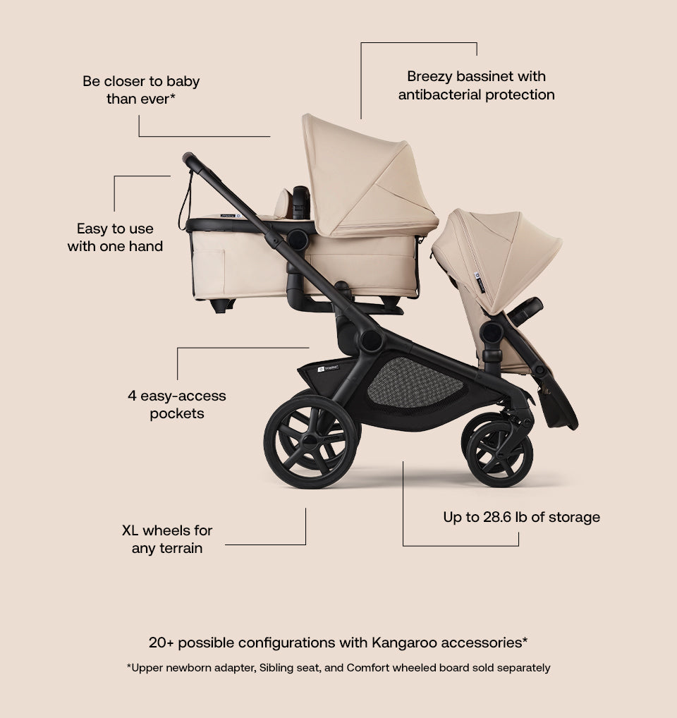 Bugaboo Kangaroo Complete Stroller With Bassinet and Sibling Seat