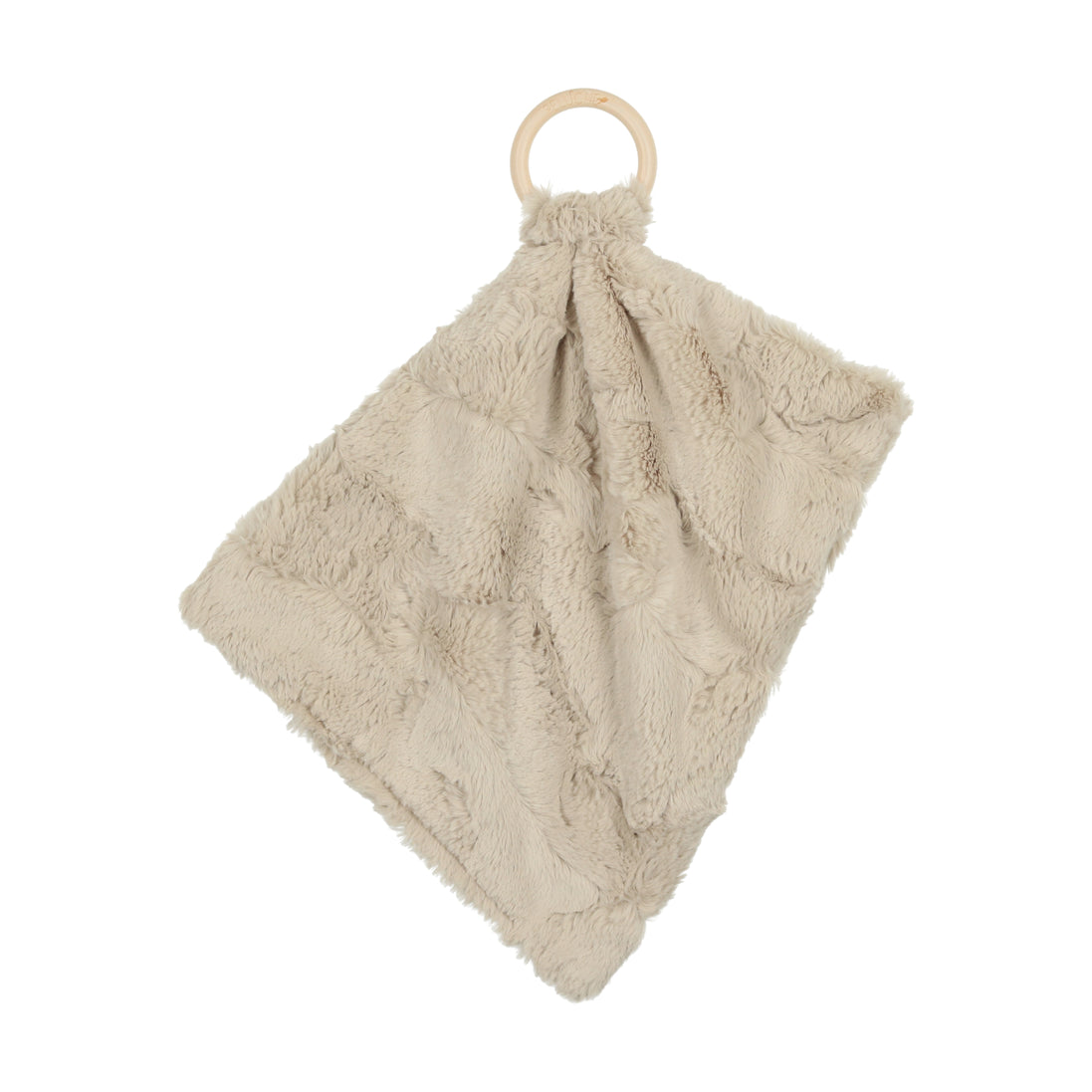 Peluche Bébé Mini Lux Fur Lovey With Wooden Teether