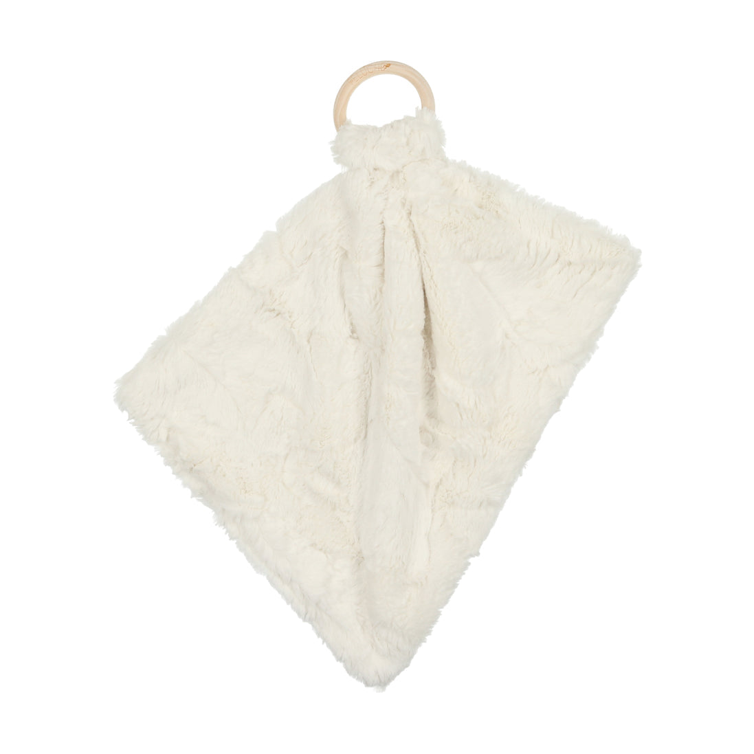 Peluche Bébé Mini Lux Fur Lovey With Wooden Teether