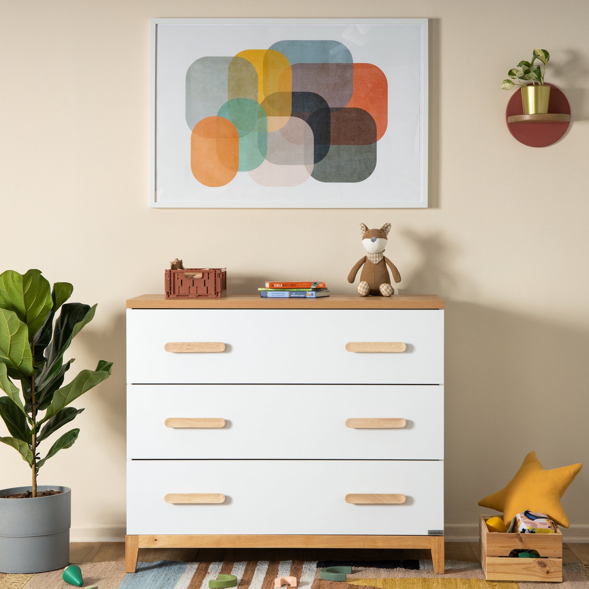 LaLa Little 3-Drawer Dresser - dadada Baby White + natural LaLa Little 3-Drawer Dresser - dadada Baby White + natural