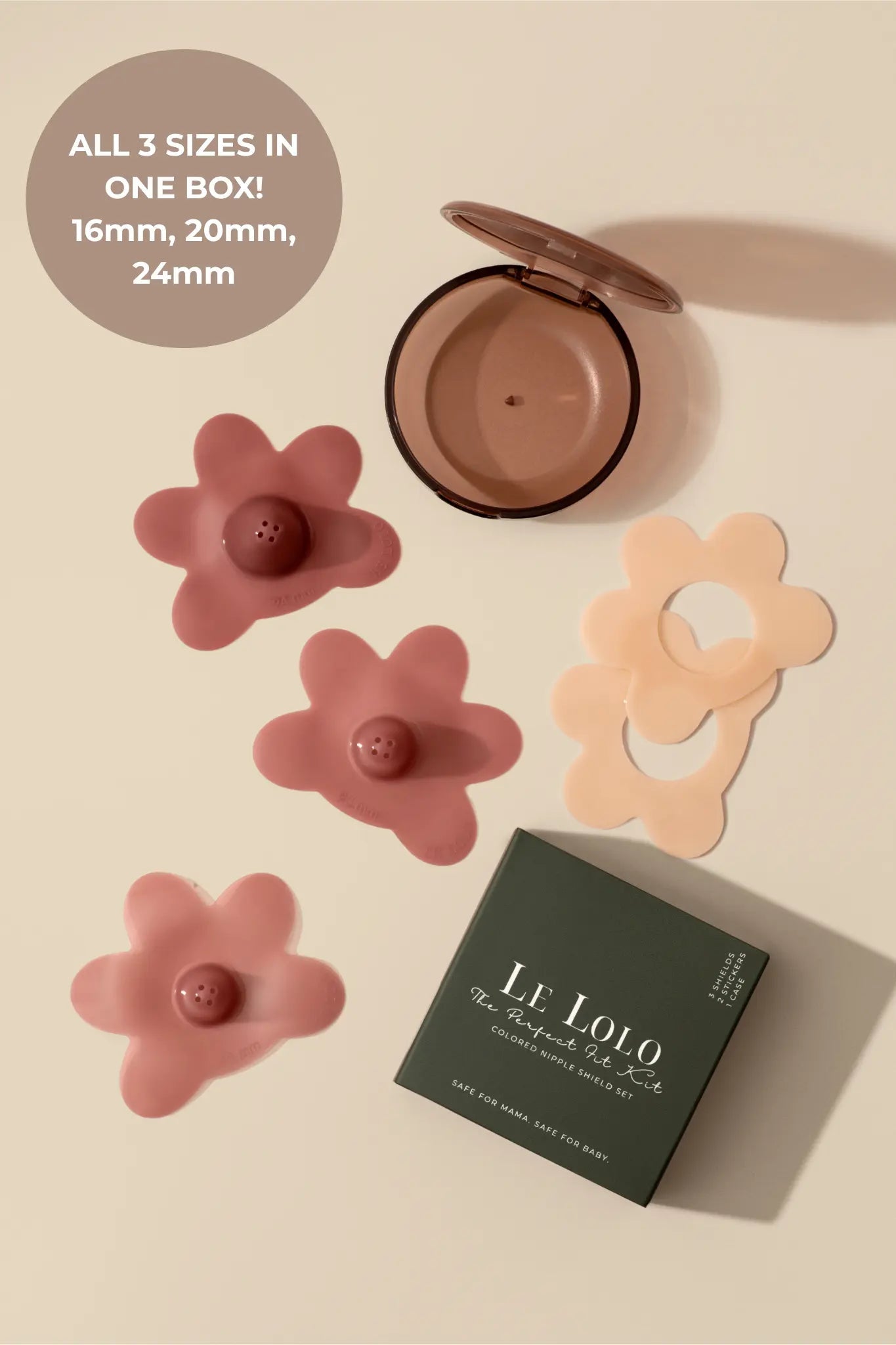 Le LoLo Nipple Shield Set, 3 Sizes in 1