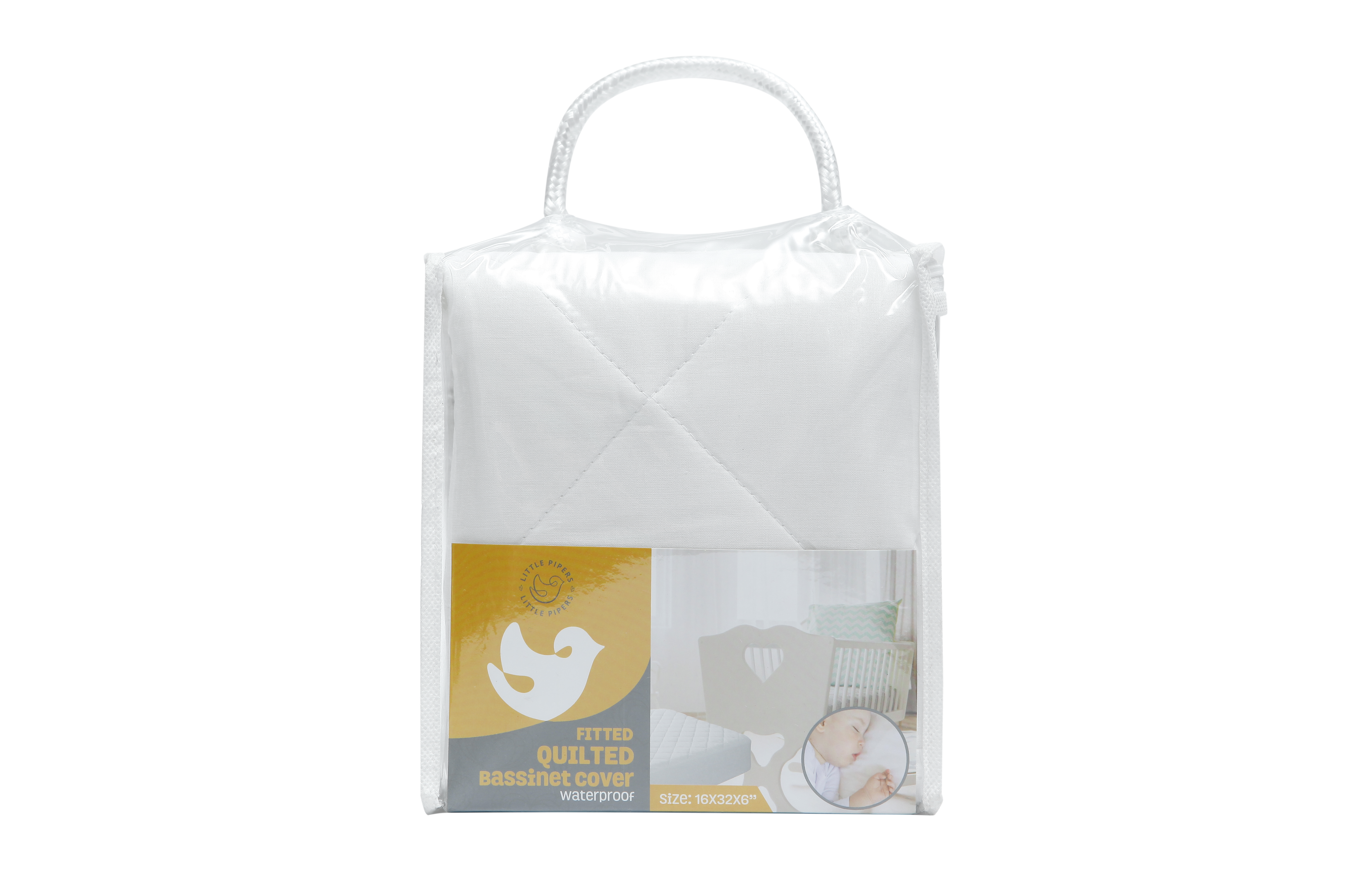 Little Pipers Waterproof Fitted Quilted Bassinet Cover