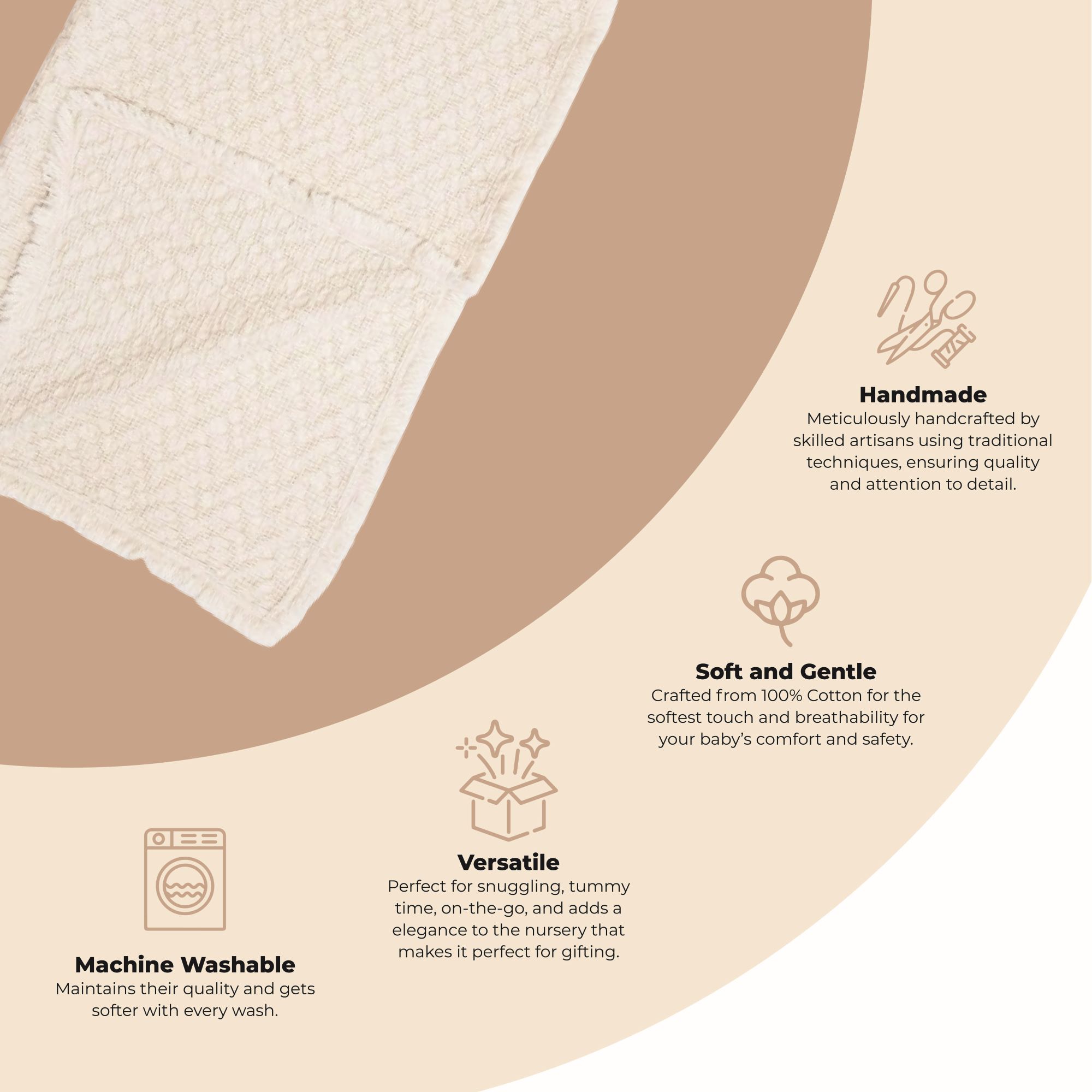 Crane Baby Oatmeal Boho Knit Blanket