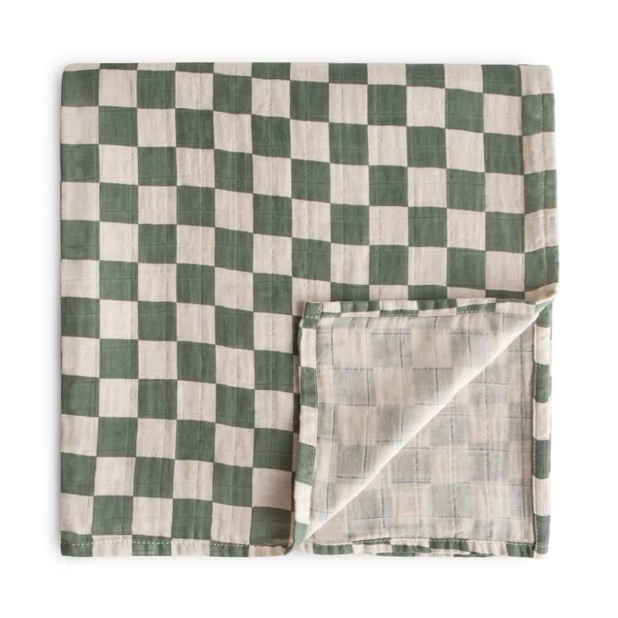 Mushie Organic Cotton Muslin Swaddle Blanket