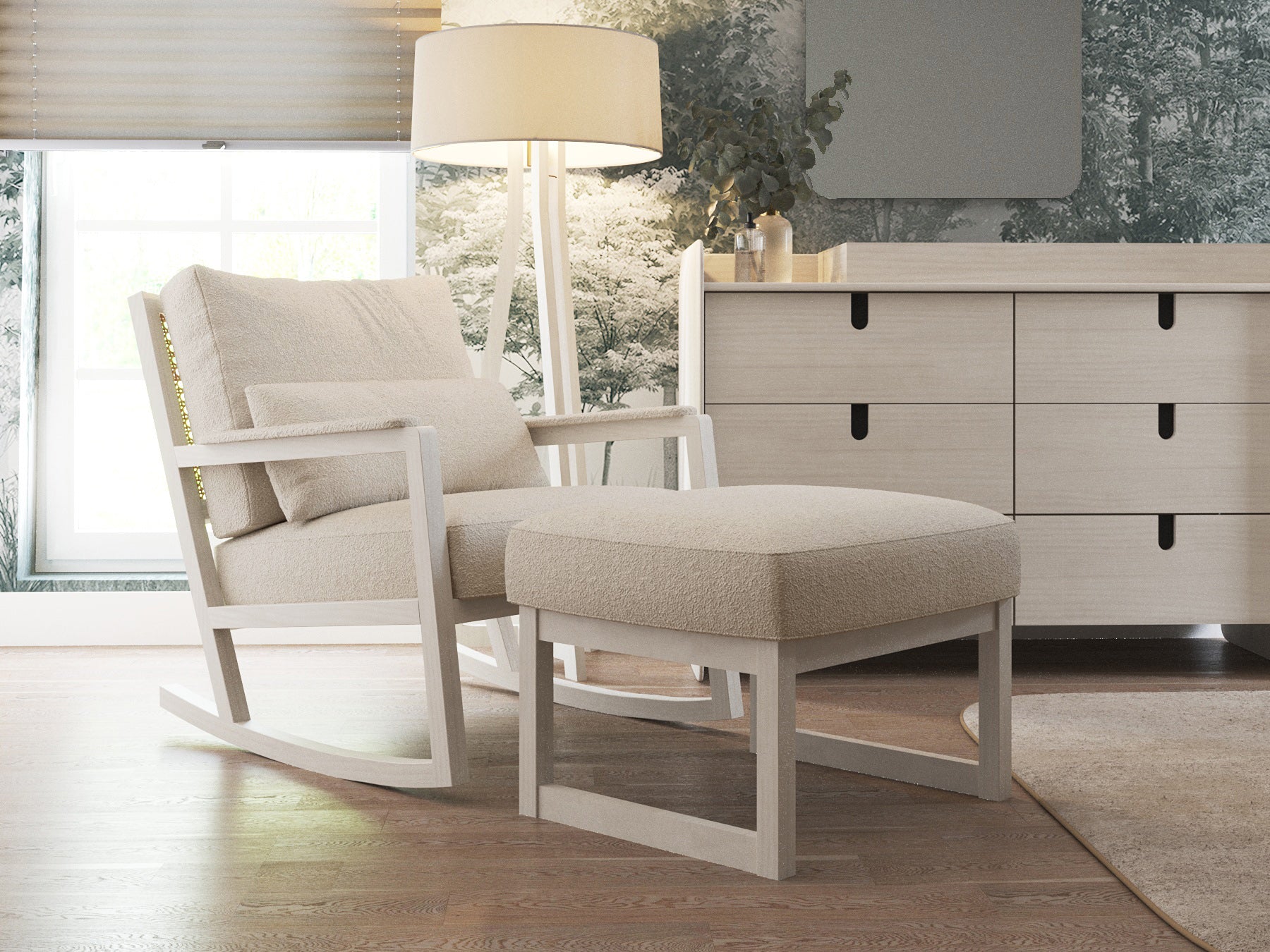 Moonlit Organic Collection Rocker and Ottoman