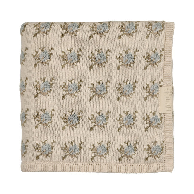 Peluche Floral Intarsia Knit Blanket