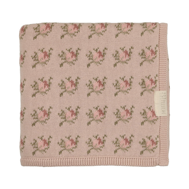 Peluche Floral Intarsia Knit Blanket