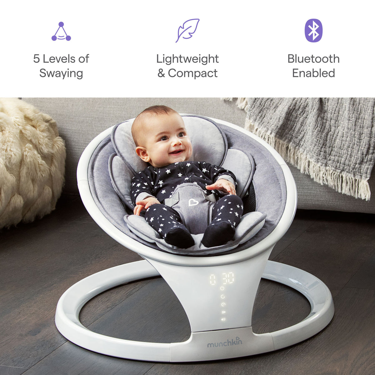 Munchkin Bluetooth Enabled Baby Swing