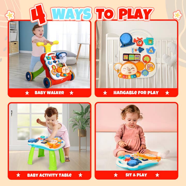 TOY Life 3-in-1 Baby Push Walker and Activity Center