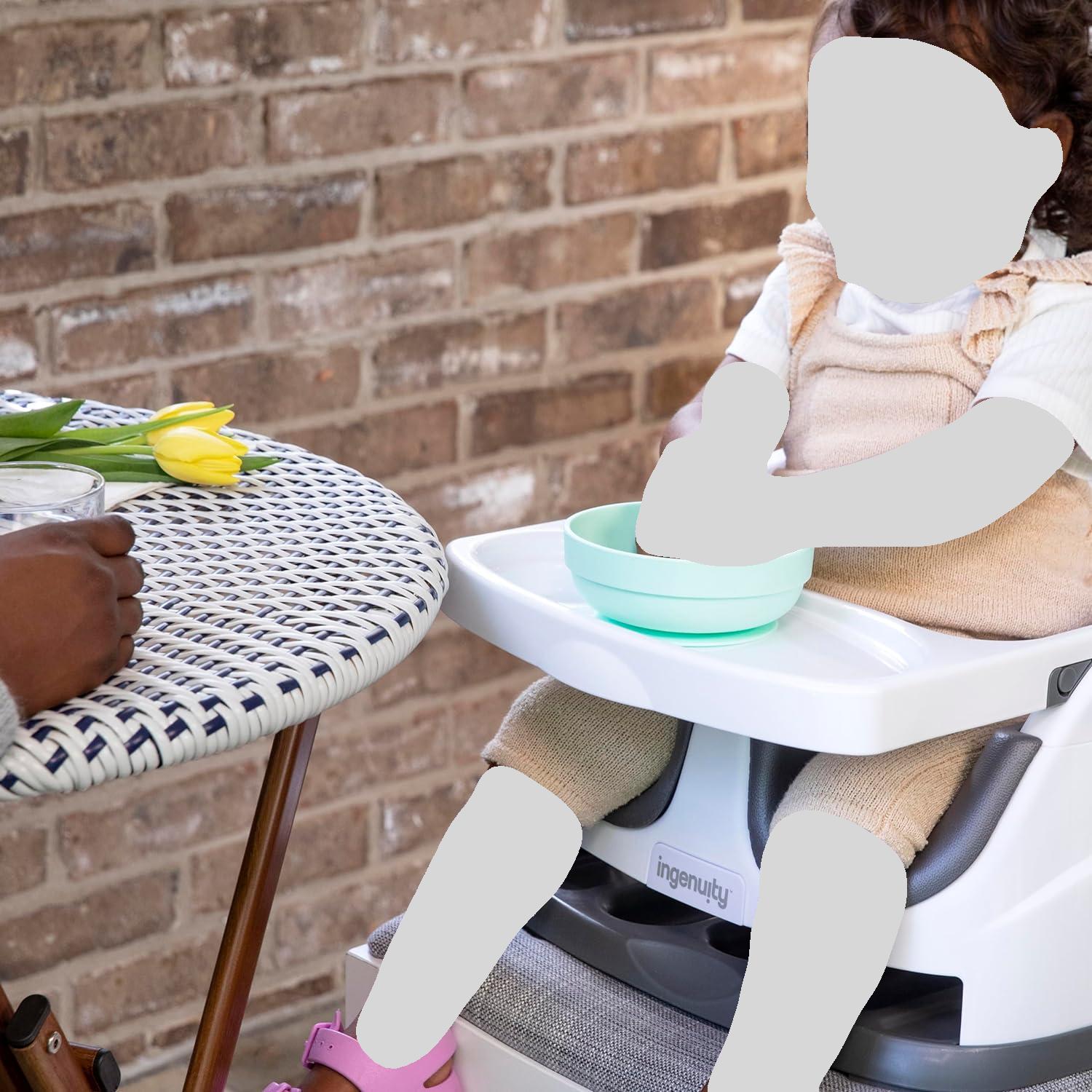 Ingenuity Baby Base 2-in-1 Booster Feeding and Floor Seat with Self-Storing Tray