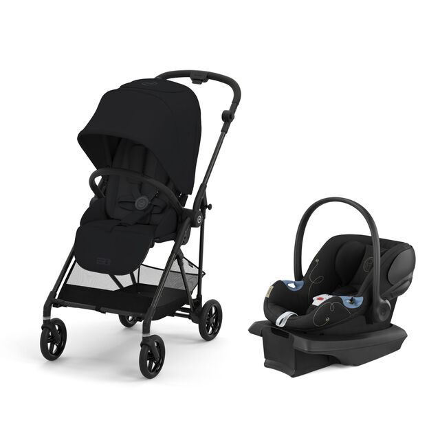 aton 3 cybex Cybex Melio Carbon 3 Ultra Lightweight Travel System Stroller + Lightweight Aton G Infant Car Seat