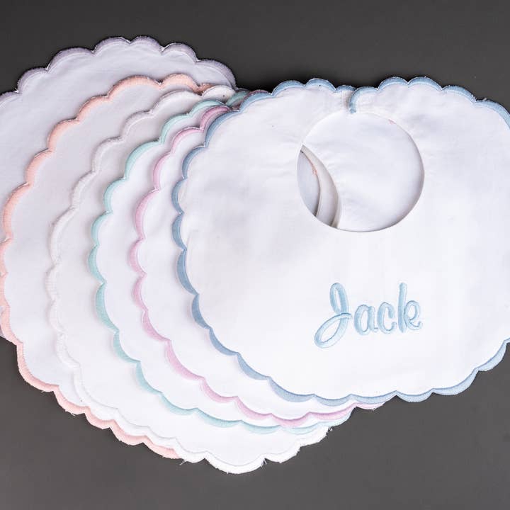 Edward Boutross Double Thick Scallop Baby Bibs