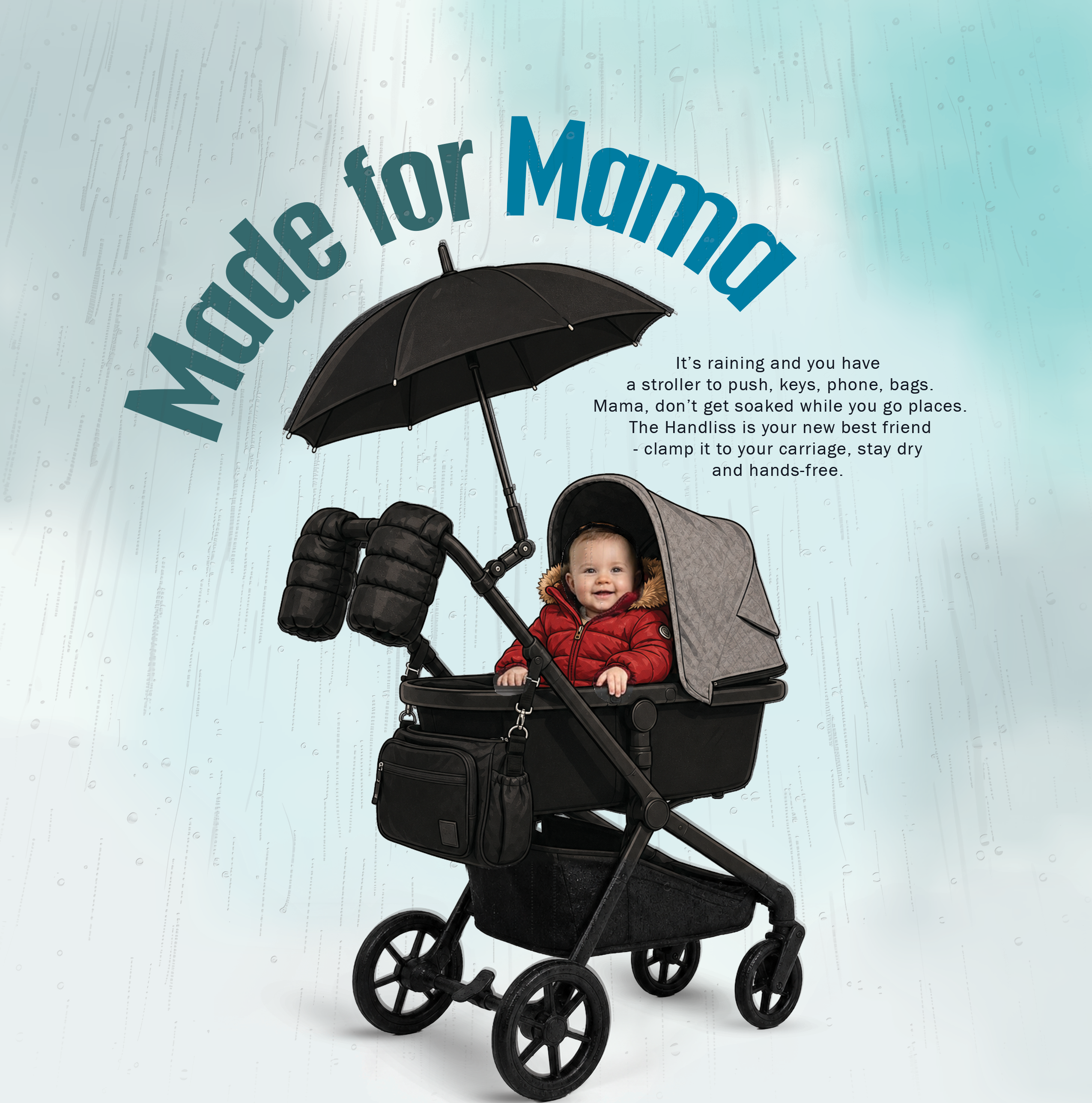 Handliss Original Handless Stroller Umbrella