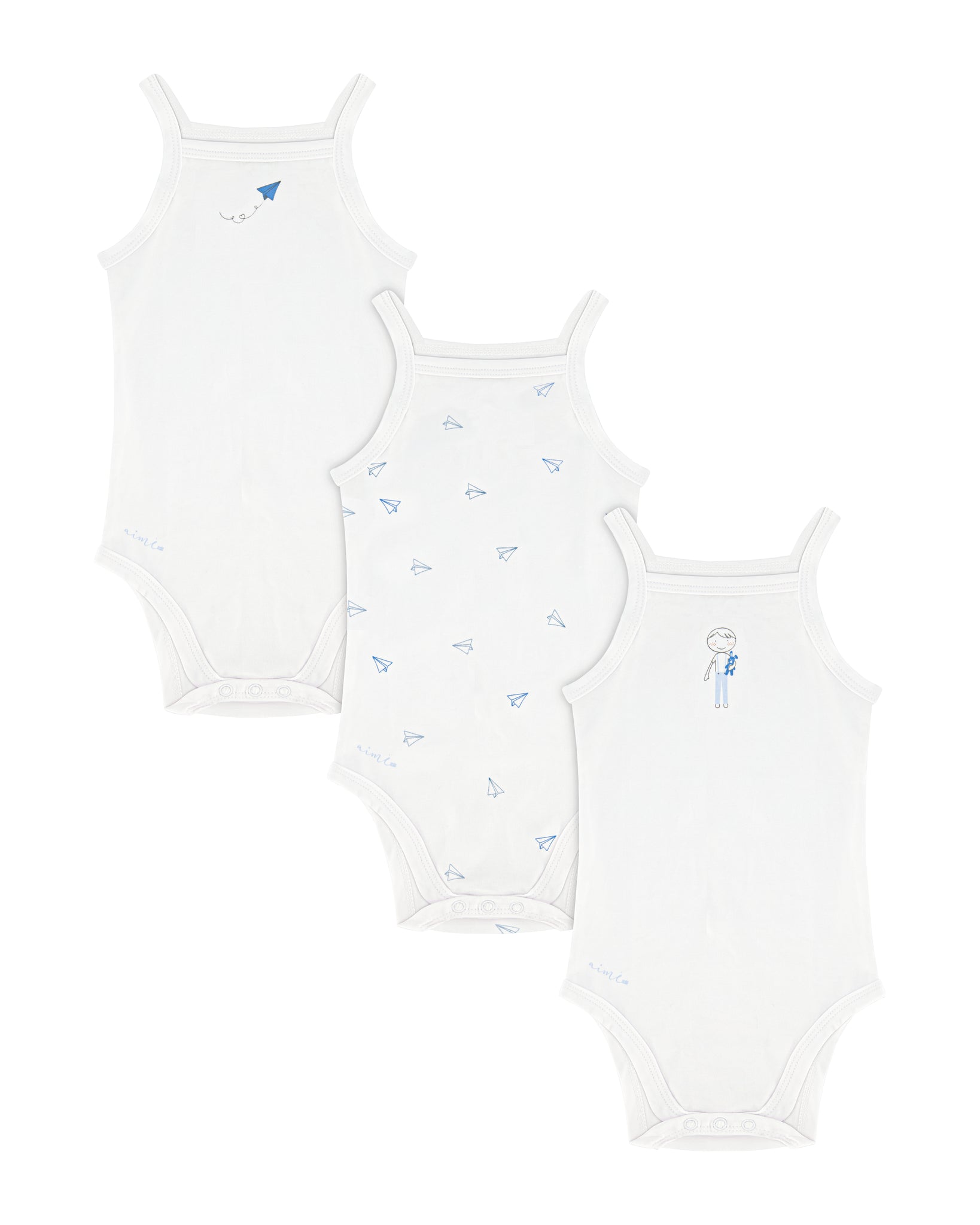 Aime Baby Boy Checked Undershirts. Aime Baby Boy Checked Undershirts.