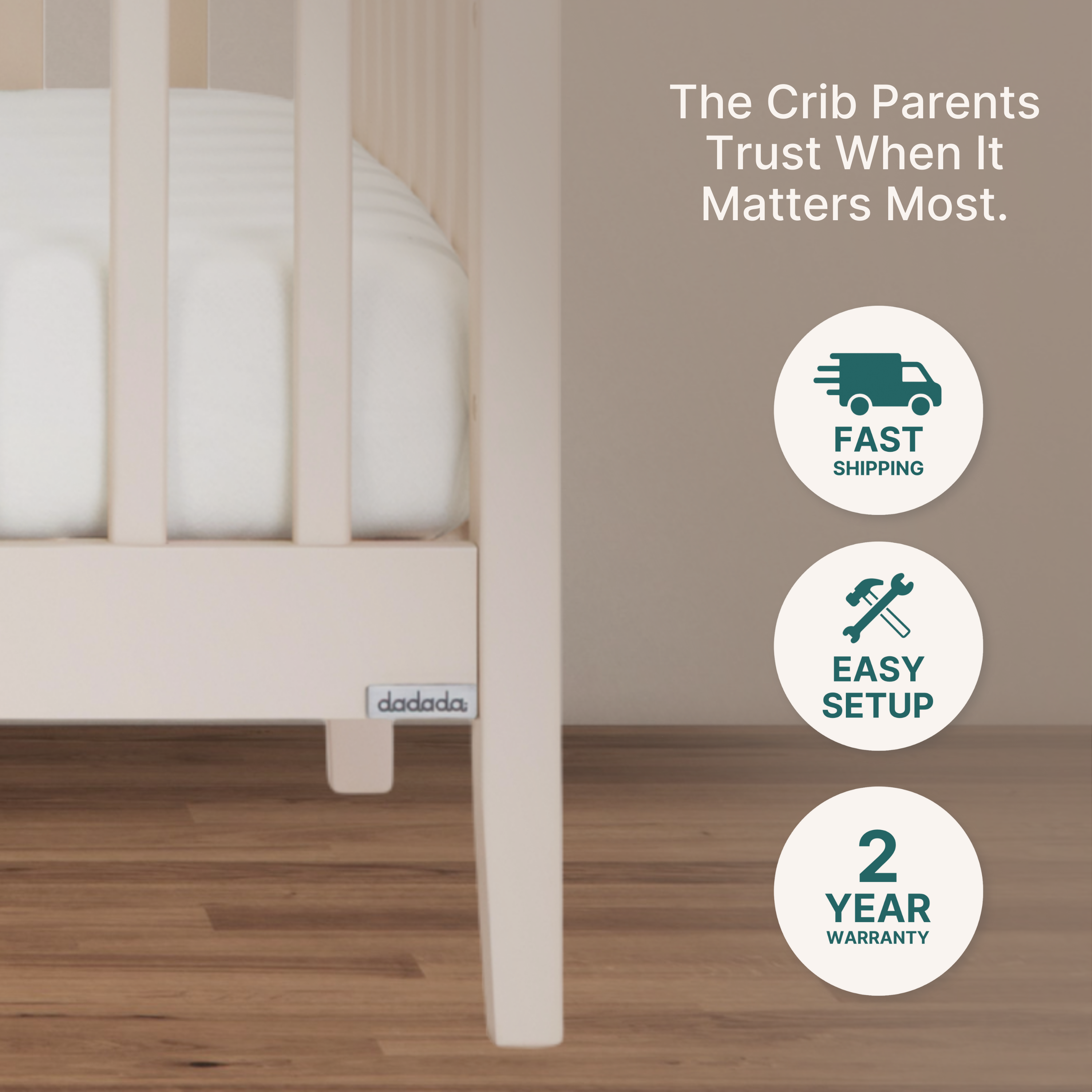 dadada LaLa 3-in-1 Convertible Crib