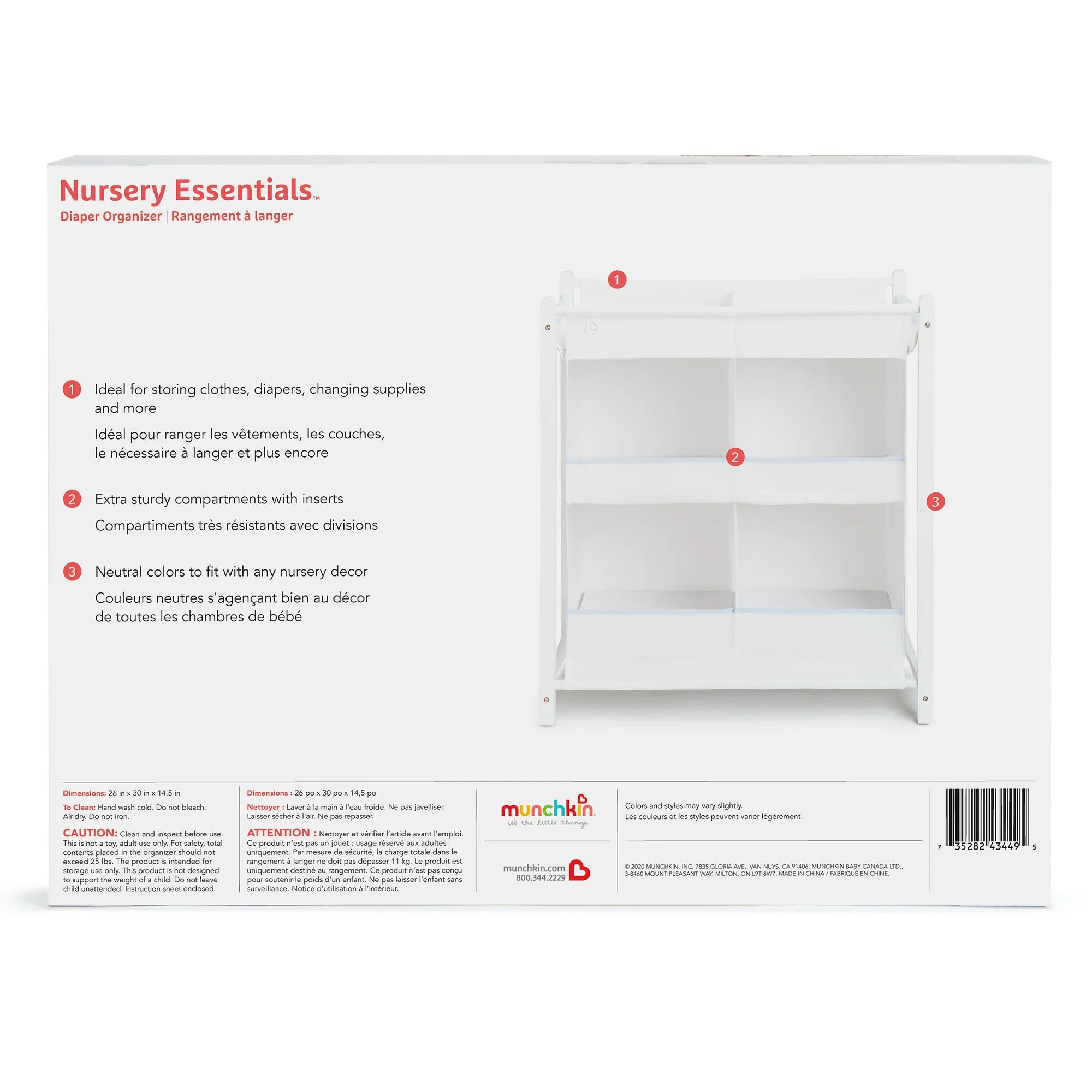 Munchkin Nursery Essentials Diaper Organizer