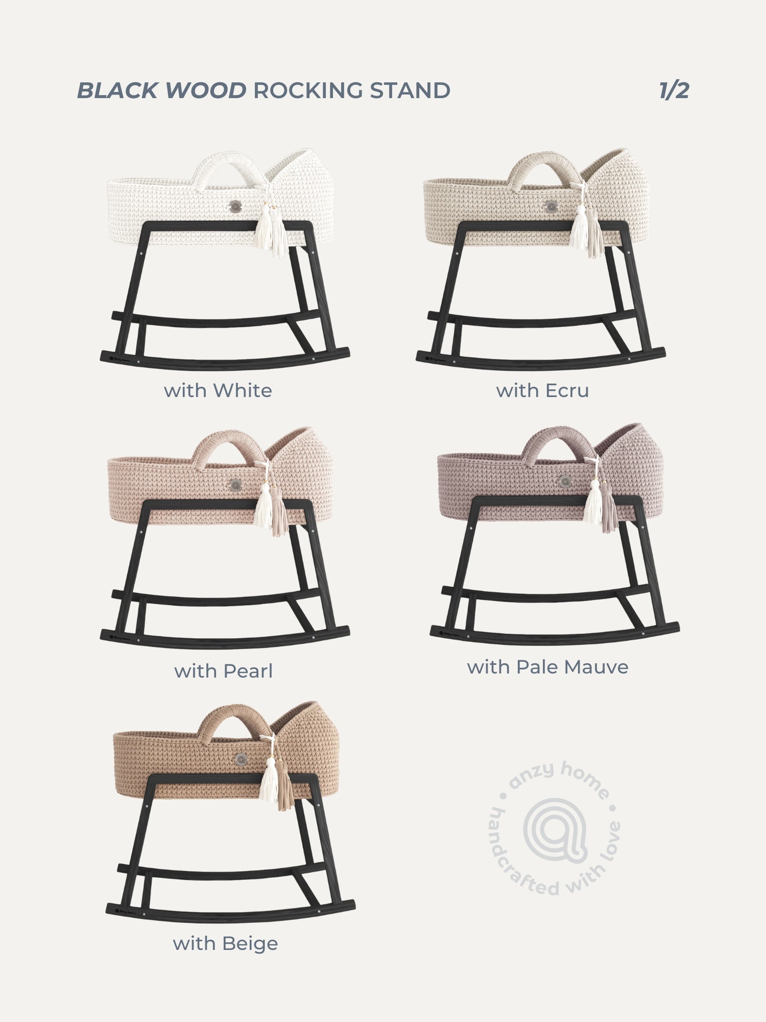 Anzy Home Rocking Stand for Baby Moses Basket