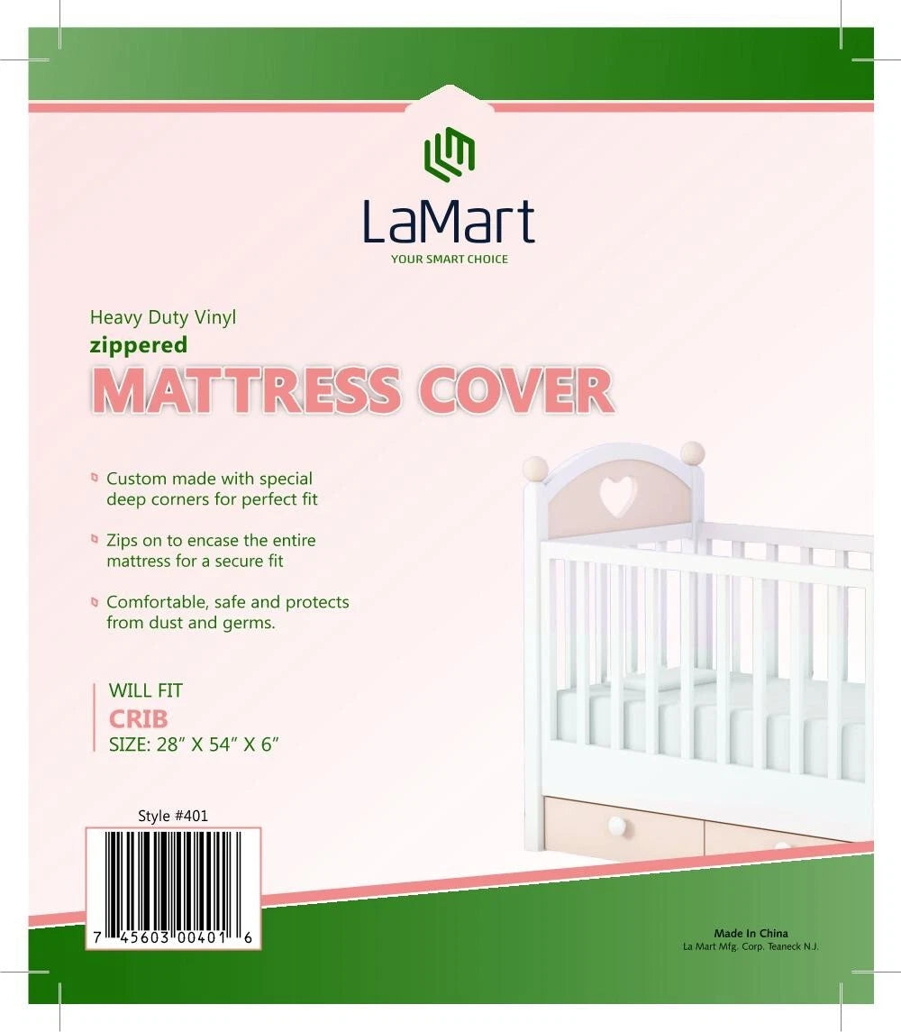 La Mart Crib / Portable Crib Vinyl Waterproof Mattress Cover