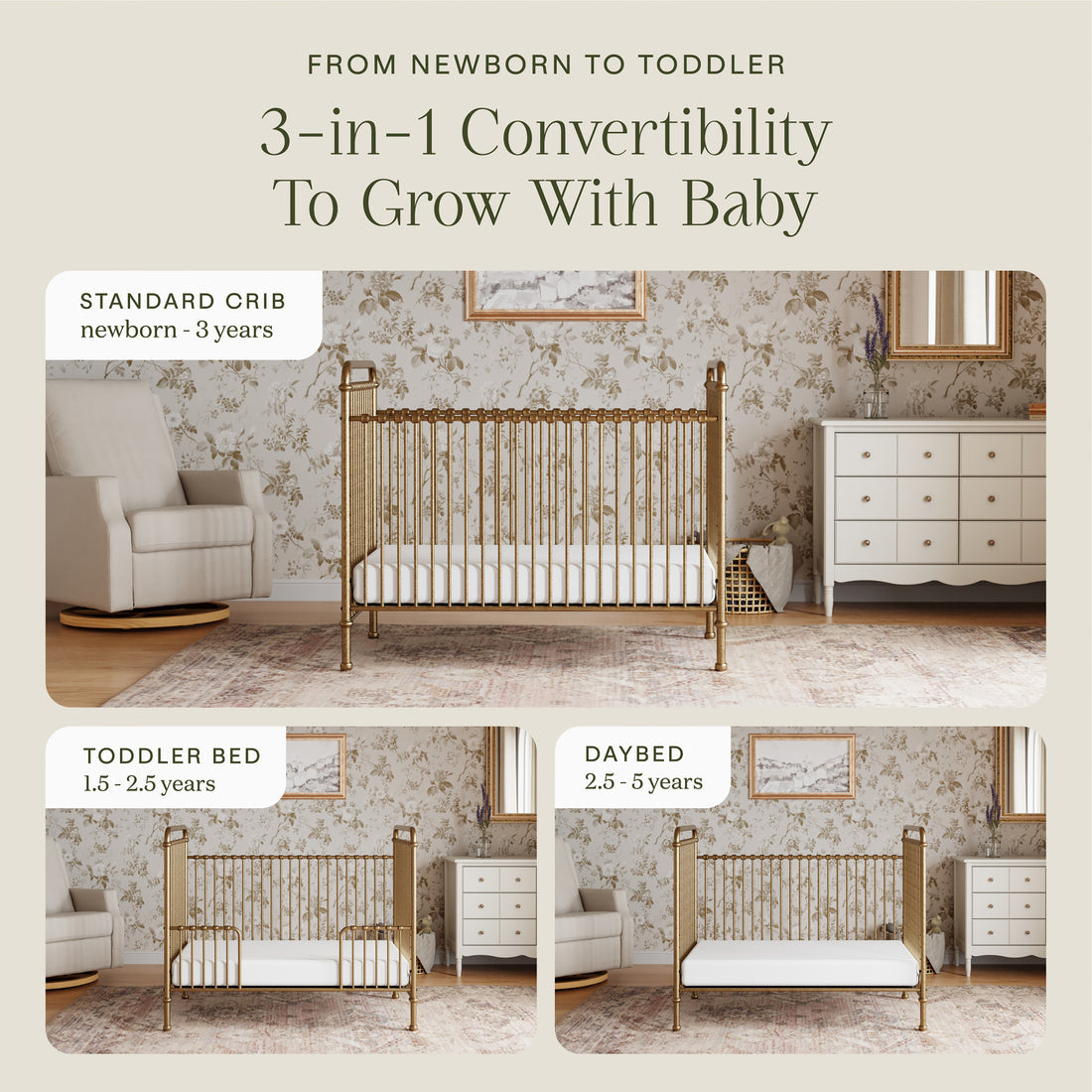 Namesake Abigail 3-in-1 Convertible Crib