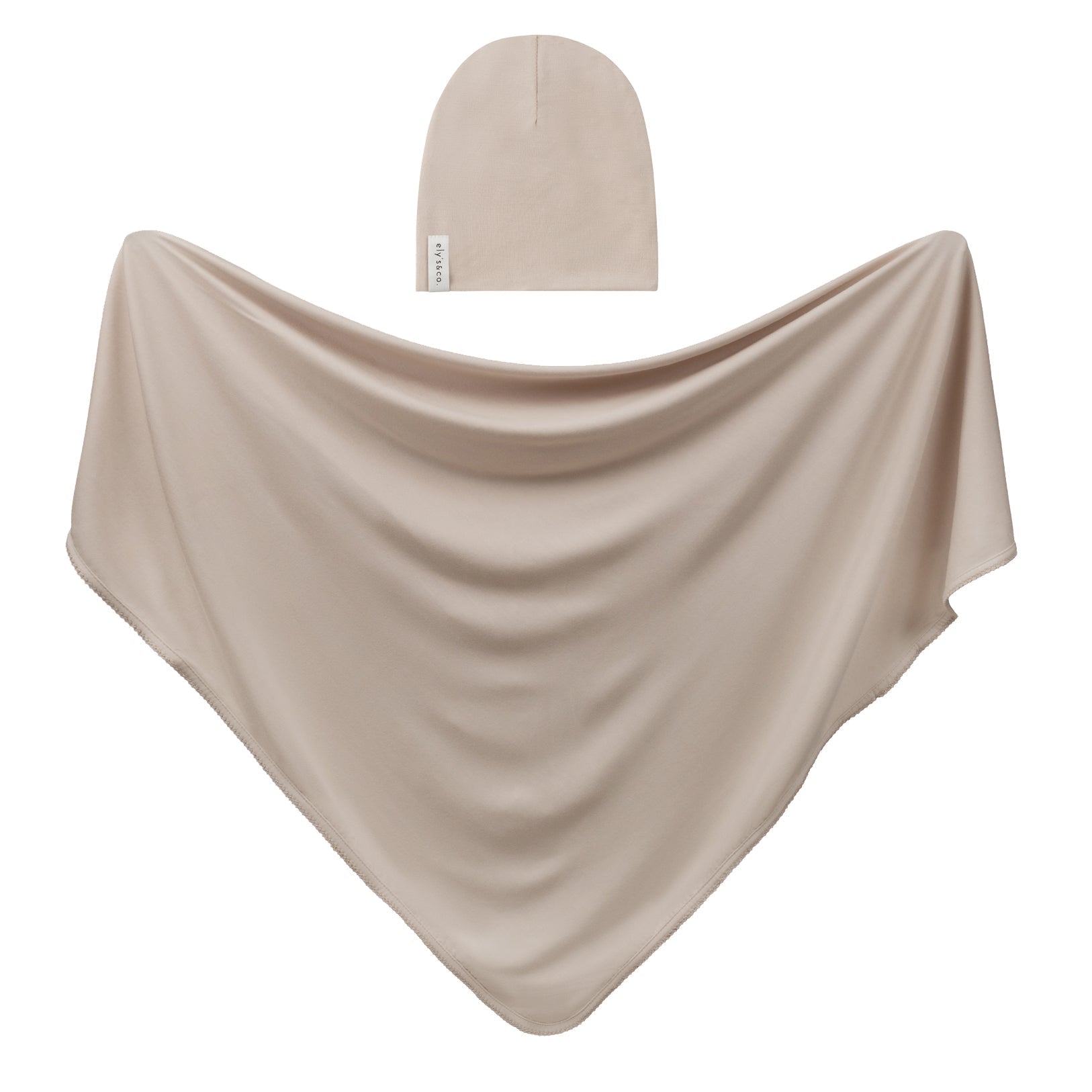 Ely's & Co. Modal Swaddle Blanket and Beanie Hat Gift Set
